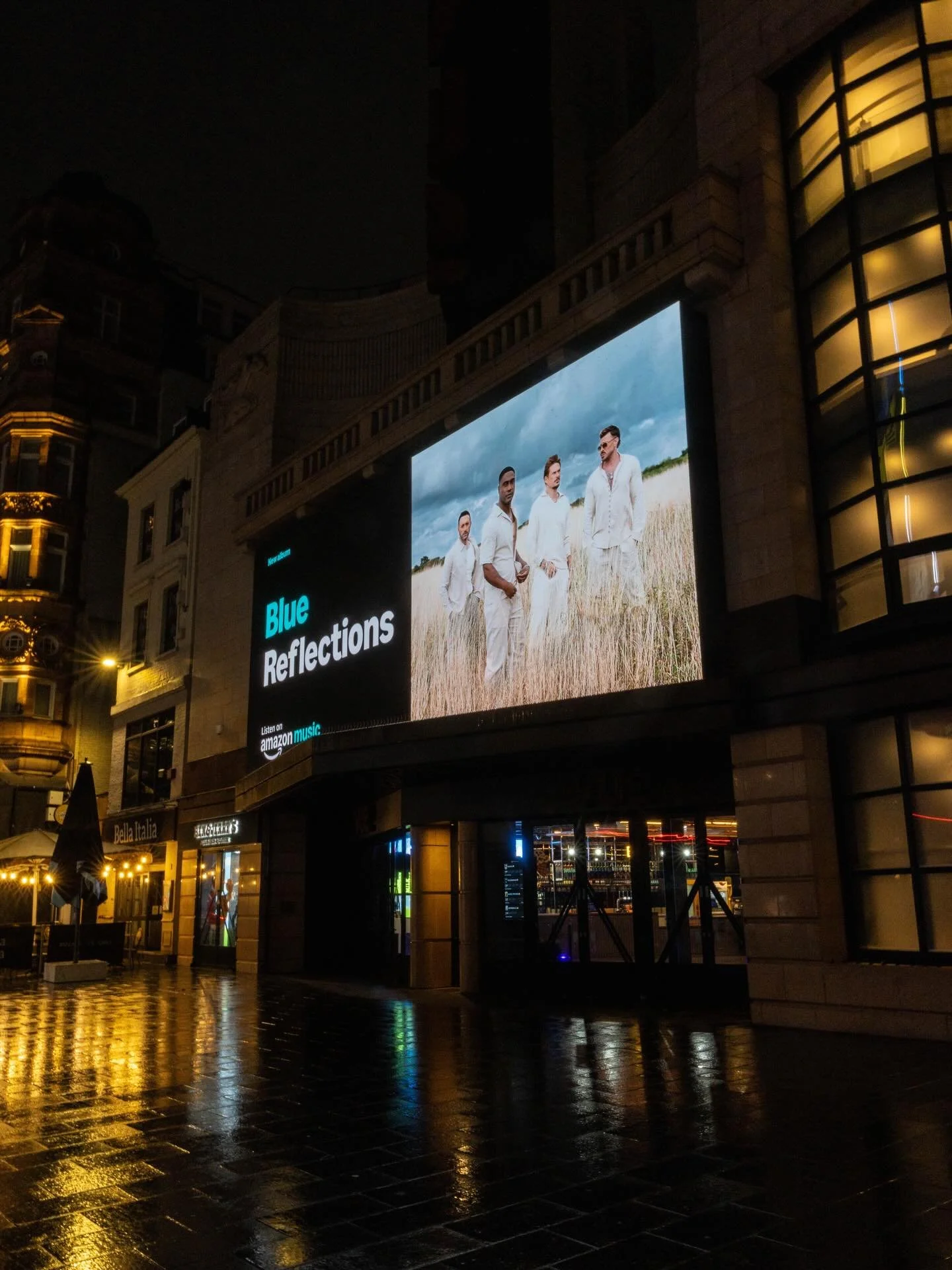 In Leicester Square today? Look up for the @amazonmusicuk&rsquo;s billboard featuring @officialblue brand new album #Reflections. Thanks for the love 💙 Listen &ldquo;Reflections&rdquo; on Amazon Music.