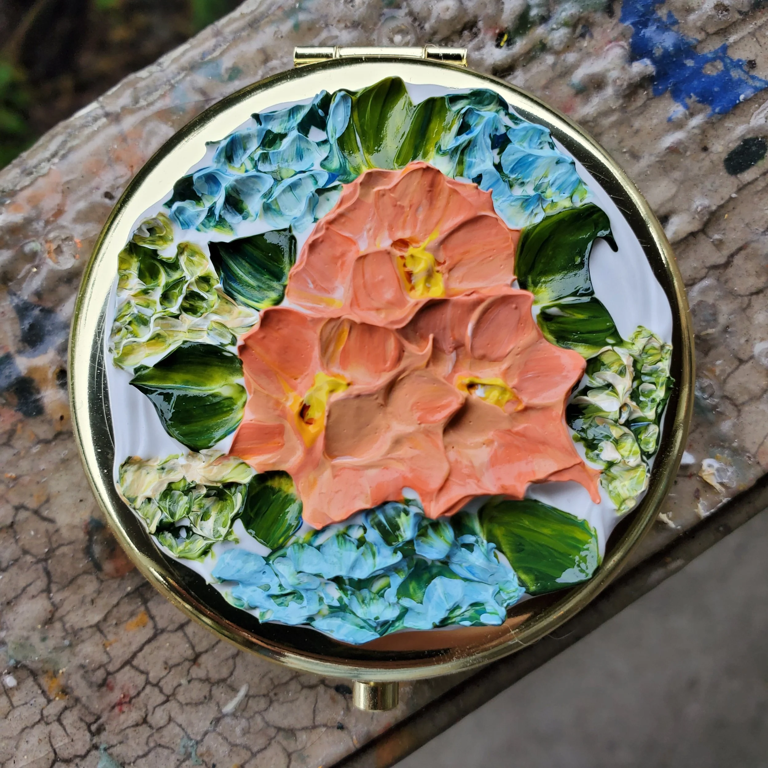 Mini Floral Compact Mirror- You Are The Art!