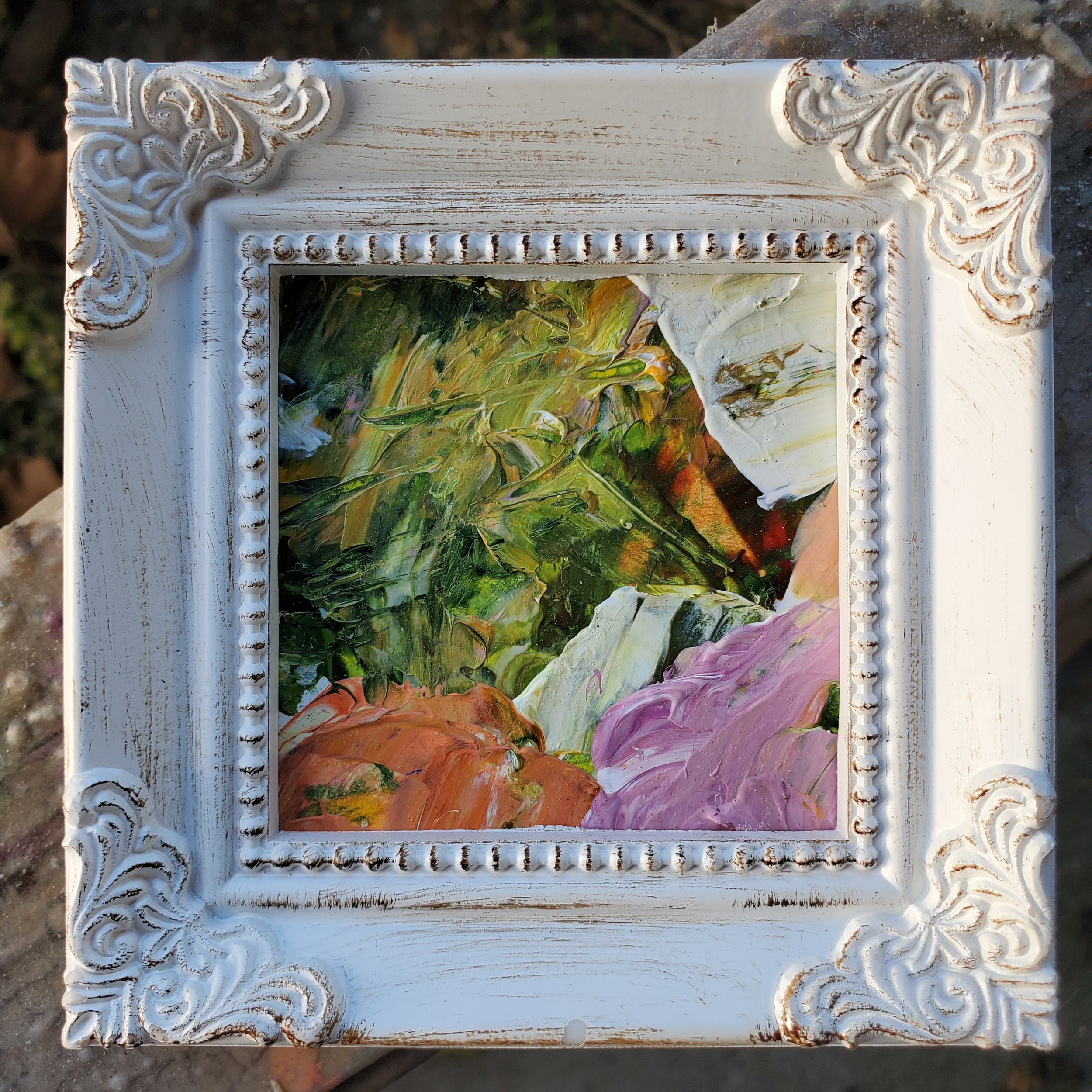 Verdant- Mini Abstract Art in Frame