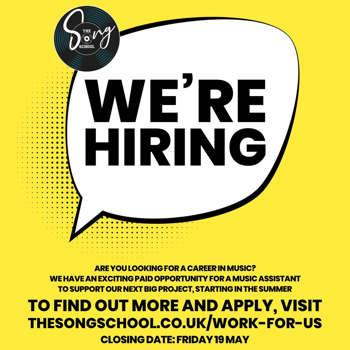 📣 WE&rsquo;RE HIRING

Want to join the team for our next big project? We&rsquo;re on the lookout for a Music Assistant to work with us on the team for The 2023 Hands Together Project, starting this summer. 

The project is a collaboration between Th