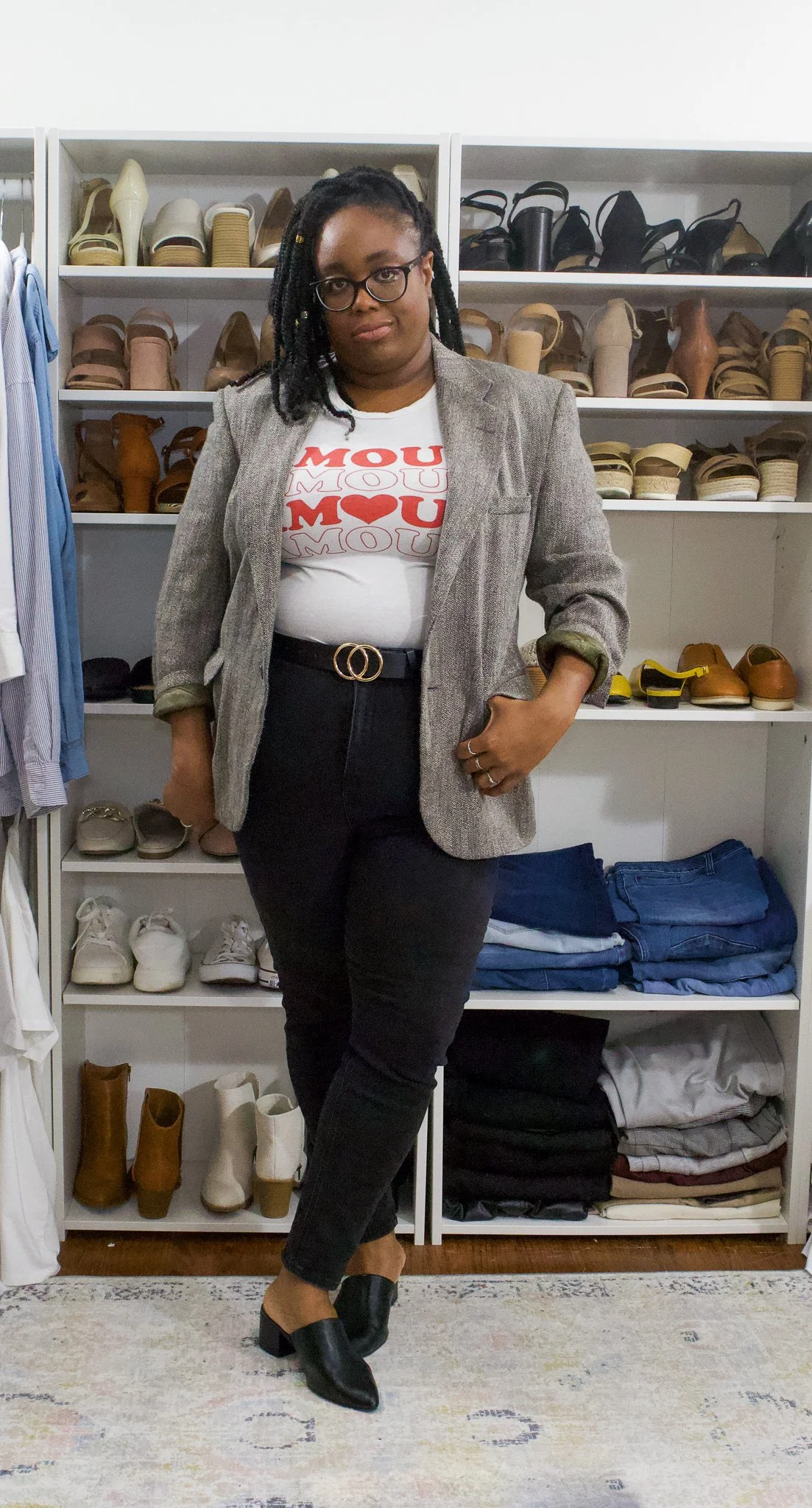 Graphic T-shirt and Blazer Outfit