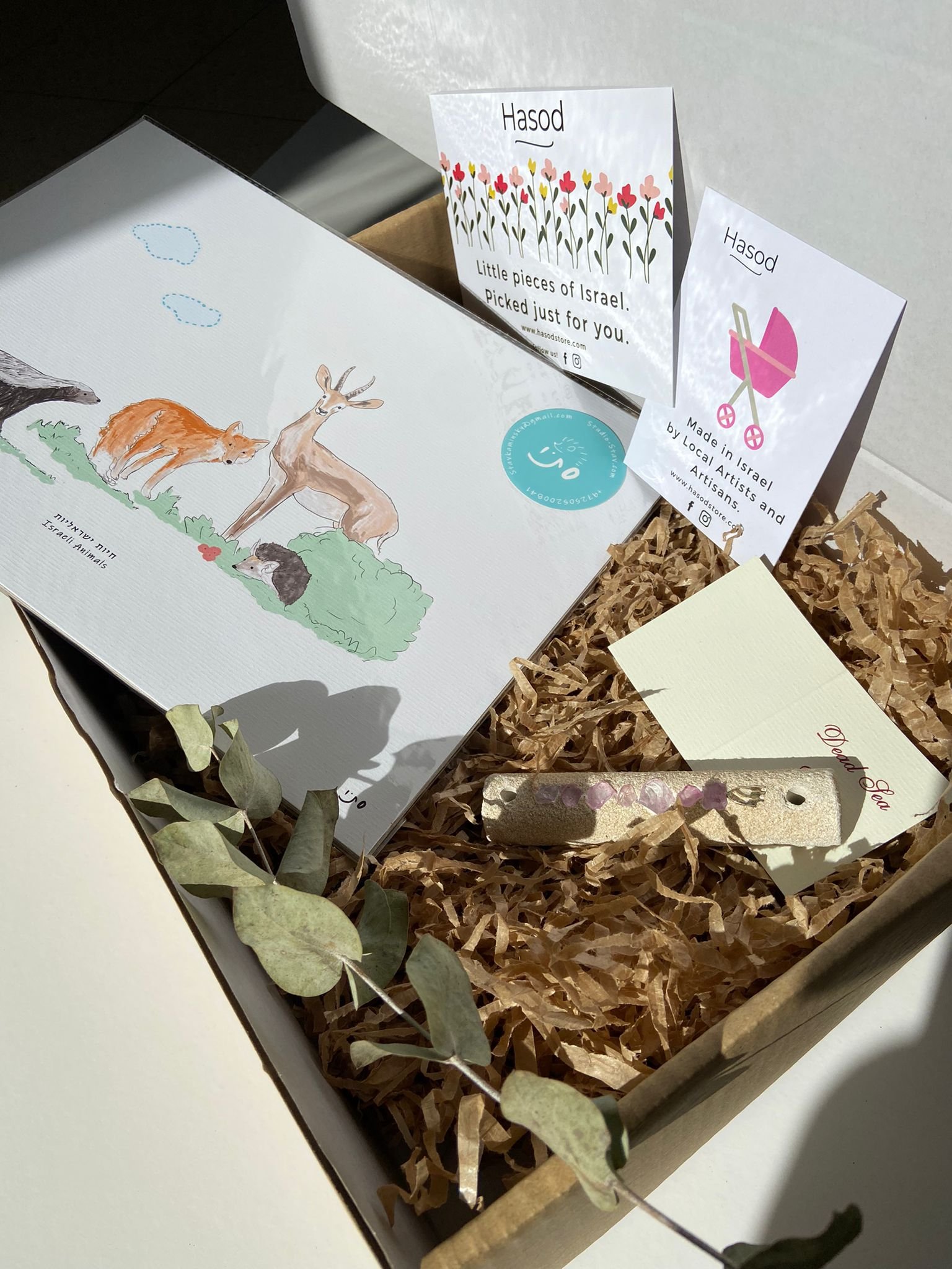 Newborn Gift Box from Israel with Mezuzah