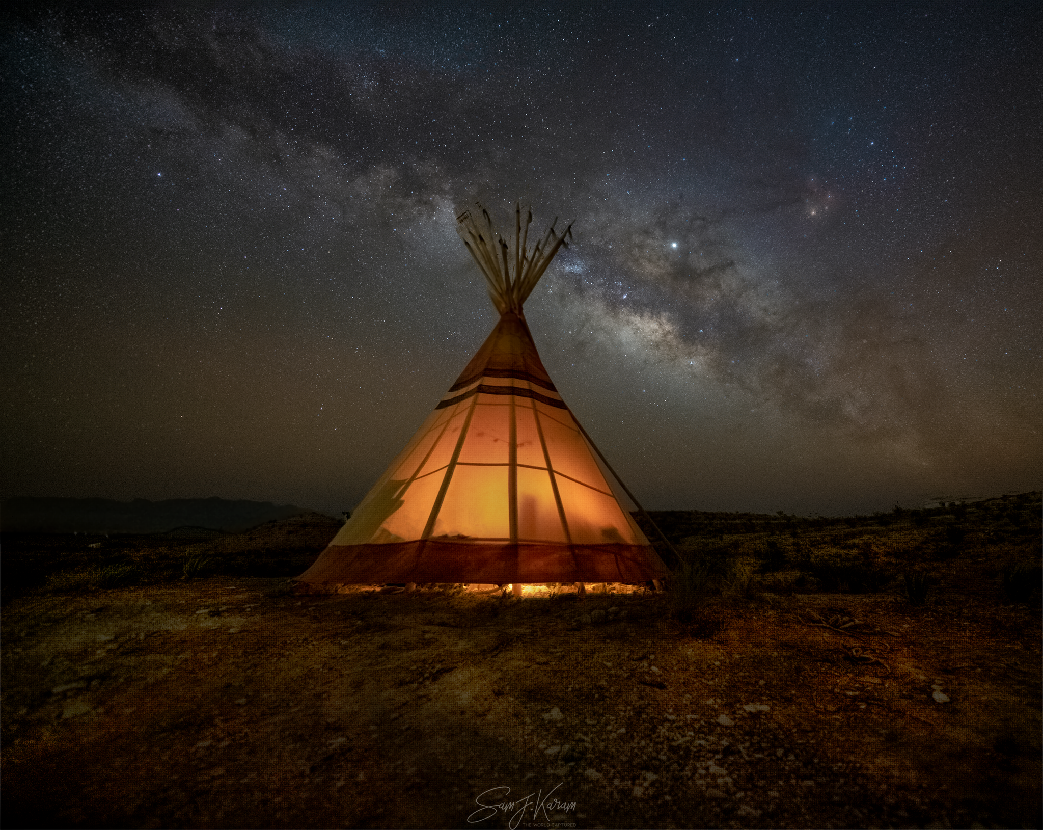 Terlingua tipi milky way Big Bend lodging