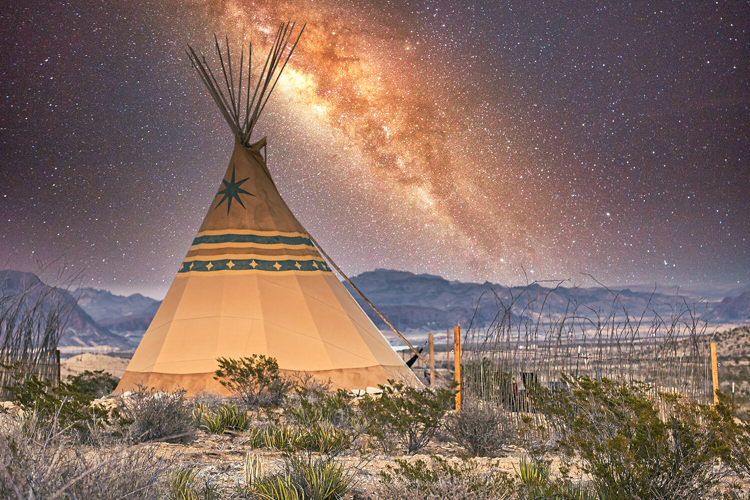 Terlingua tipi milky way Big Bend lodging