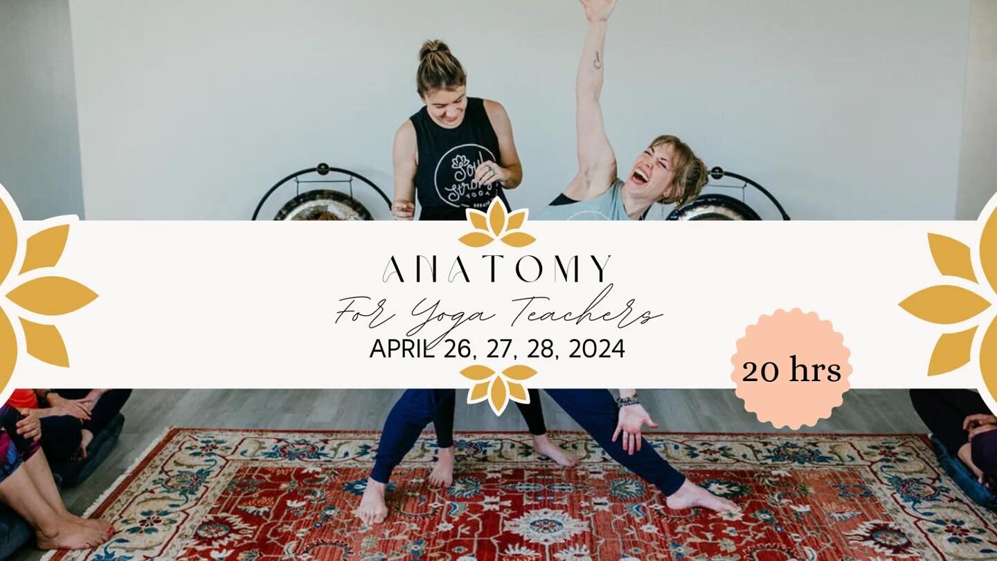 Come take a deep dive into anatomy with me at the end of April! We will spend time deepening our practice through knowledge of the body and learning ways to intelligent sequence classes for all bodies. 
.
April 26-28 @soulstrongyoga 
Use promo code &