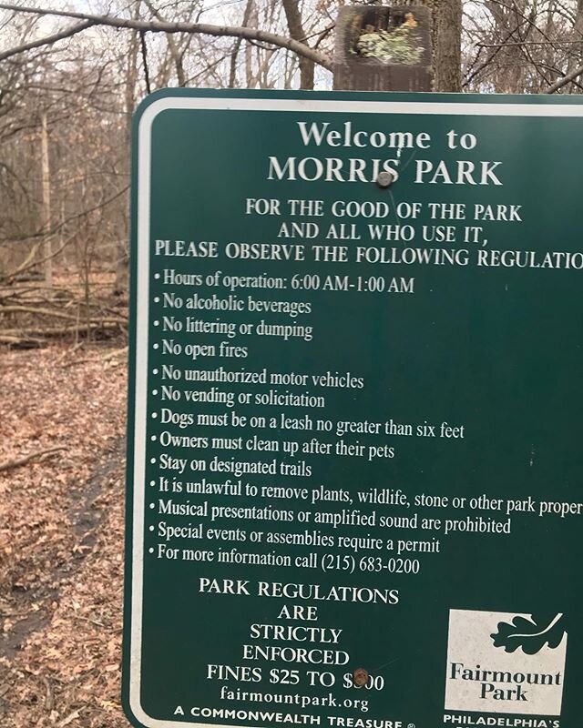 Had a few questions today at the Greenhill Association about some of the park regulations. The sign on city ave has the answers! #loveyourpark