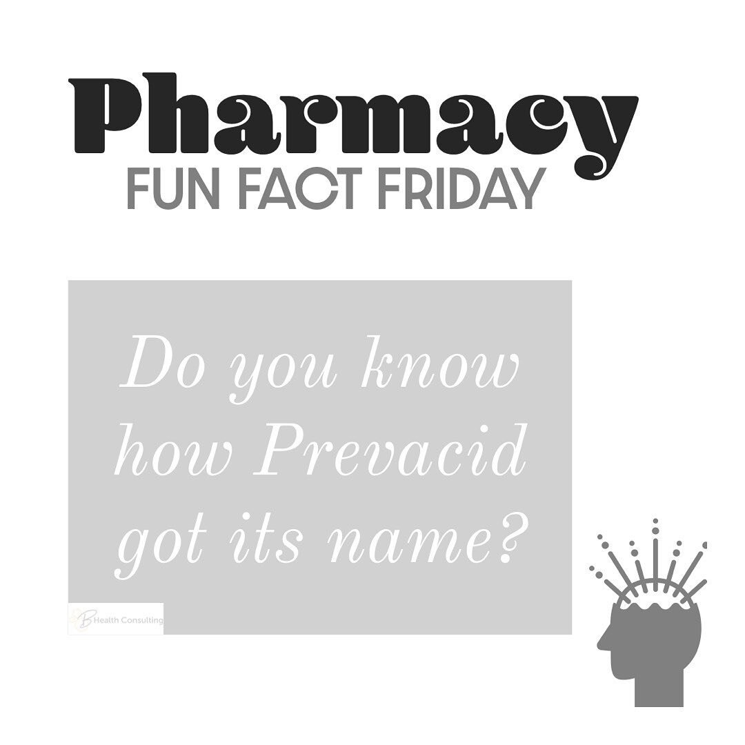Fun Fact Friday ✨ 
-
-
Do you know where Prevacid got its name? 💊
-
-
Prevacid, the generic name lansoprazole, is a medication to treat stomach ulcers, prevent gastroesophageal reflux disease (GERD), and decrease stomach acid. 
-
-
The medication na