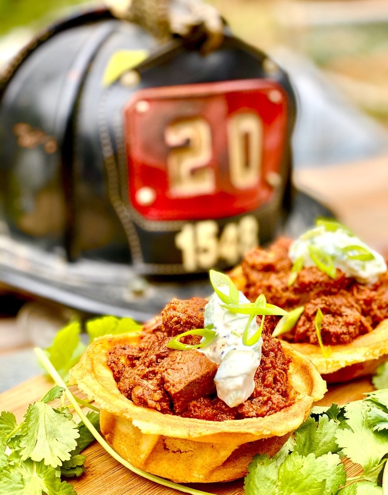 Firehouse Short Rib Chili Waffle Cup