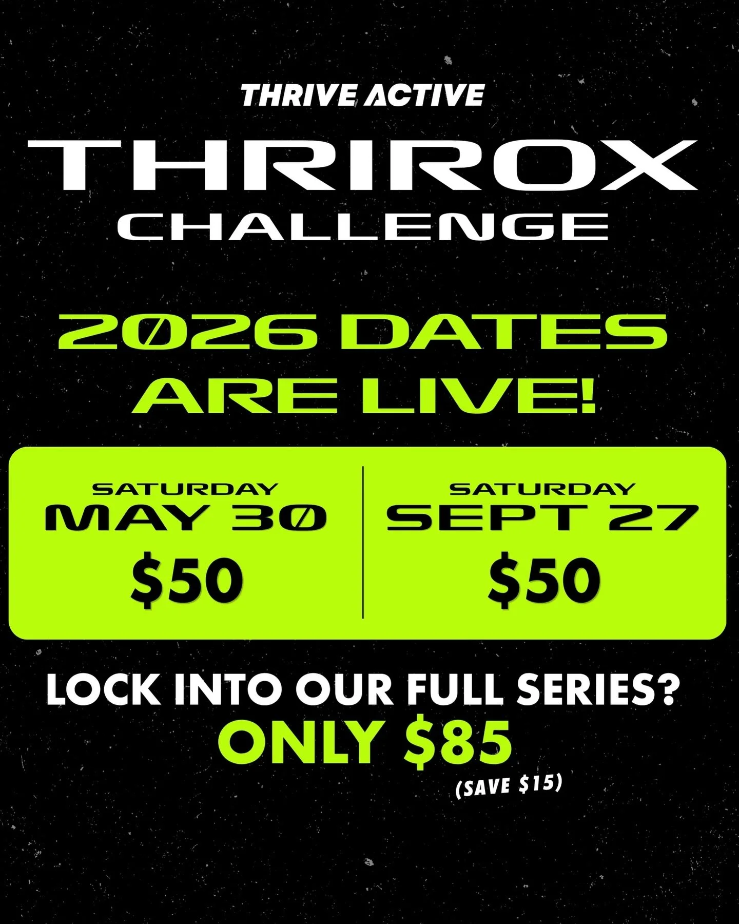 The THRIROX race is back and we have all the details for you 😎

Whether you&rsquo;re going HALF or FULL &mdash;
you&rsquo;re stepping into something different. Something tough. Something that&rsquo;s going to push you in the best way possible. 

🗓️