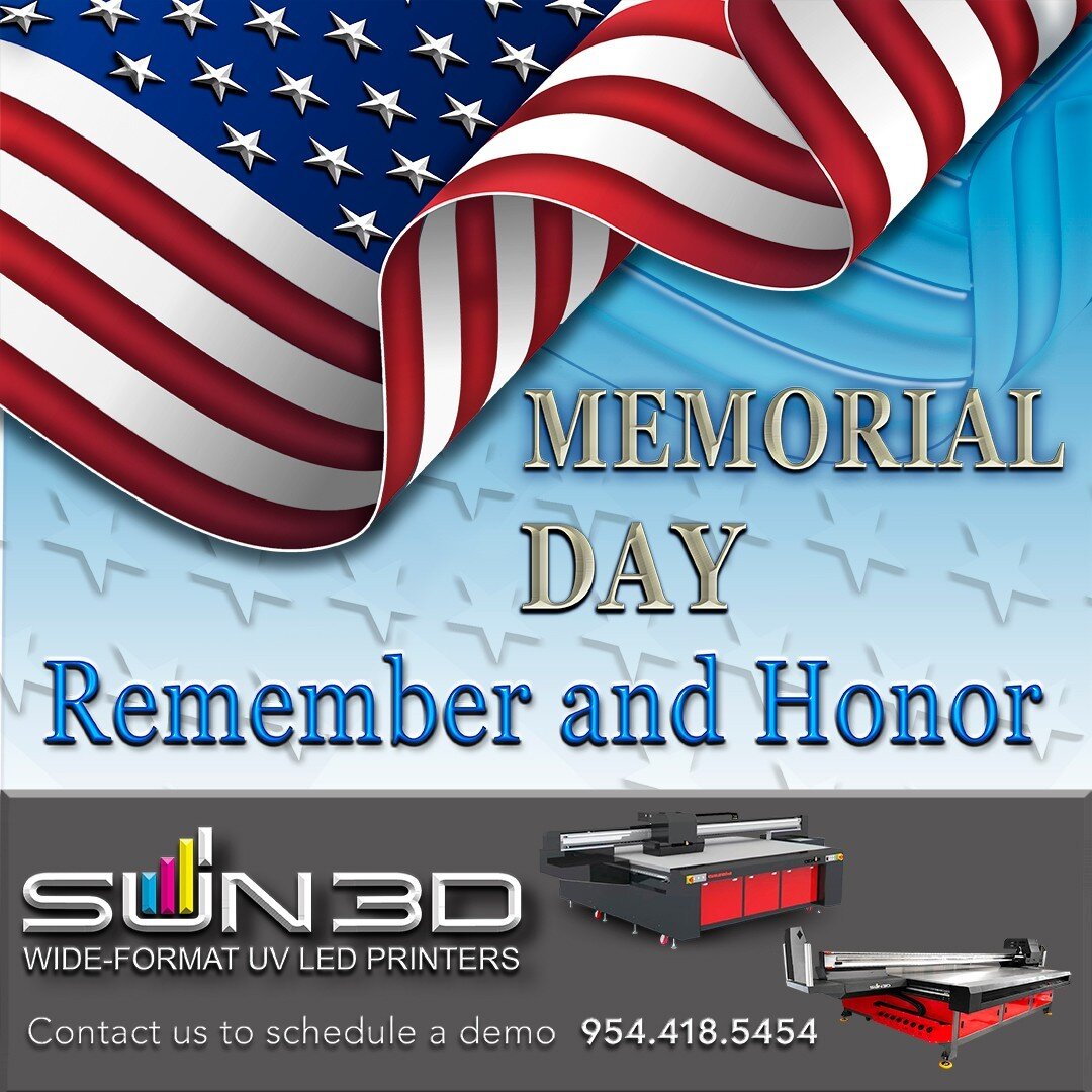 https://www.sun3dcorporation.com
📩 info@sun3dcorporation.com
☎ Contact: +1 (954) 418.5454
#SUN3D #PrintOnAnything #Lasercut #printers #UVLEDPrinting #HappyMemorialDay