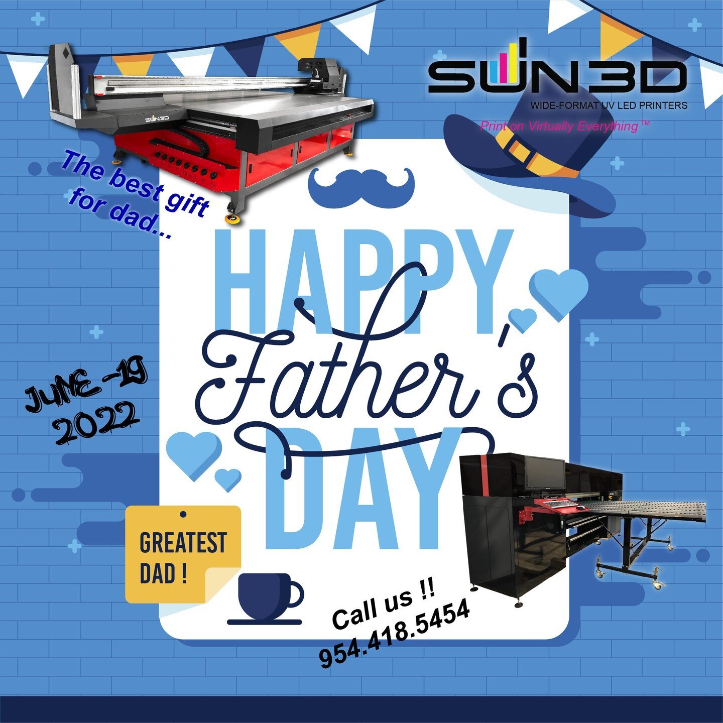 https://www.sun3dcorporation.com
📩 info@sun3dcorporation.com
☎ Contact: +1 (954) 418.5454
#SUN3D #PrintOnAnything #Lasercut #printers #UVLEDPrinting #HappyFather'sday