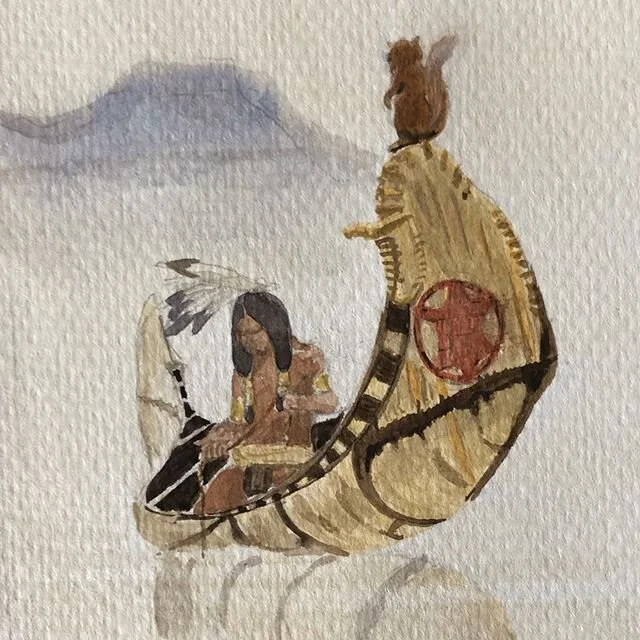 Always good to learn from the masters. Here&rsquo;s a watercolor copy of an NC Wyeth illustration for Longfellow&rsquo;s Song of Hiawatha. You can say it&rsquo;s a romanticized image and a romanticized story, but that&rsquo;s actually the point they 