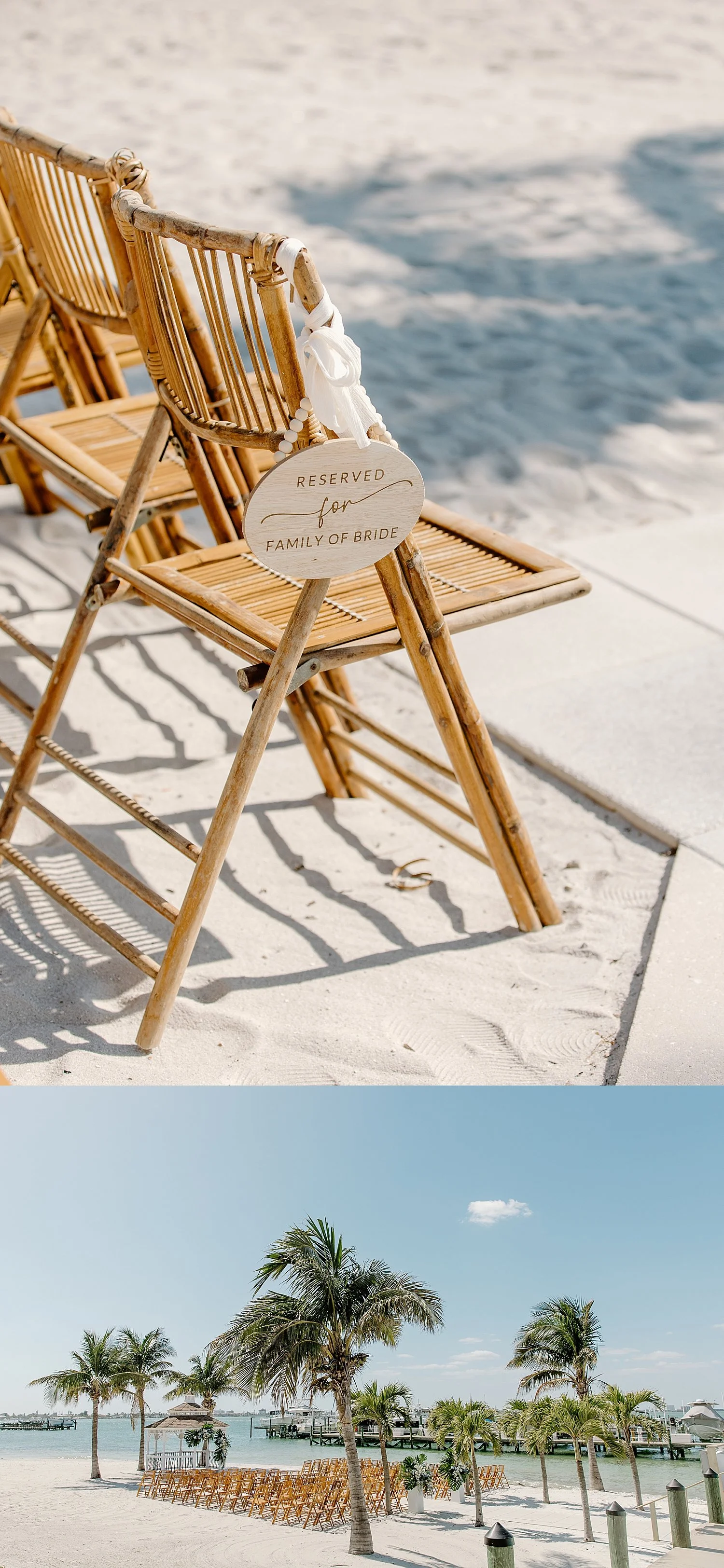Outdoor ceremony set up near the ocean by Taylor Shea Photo