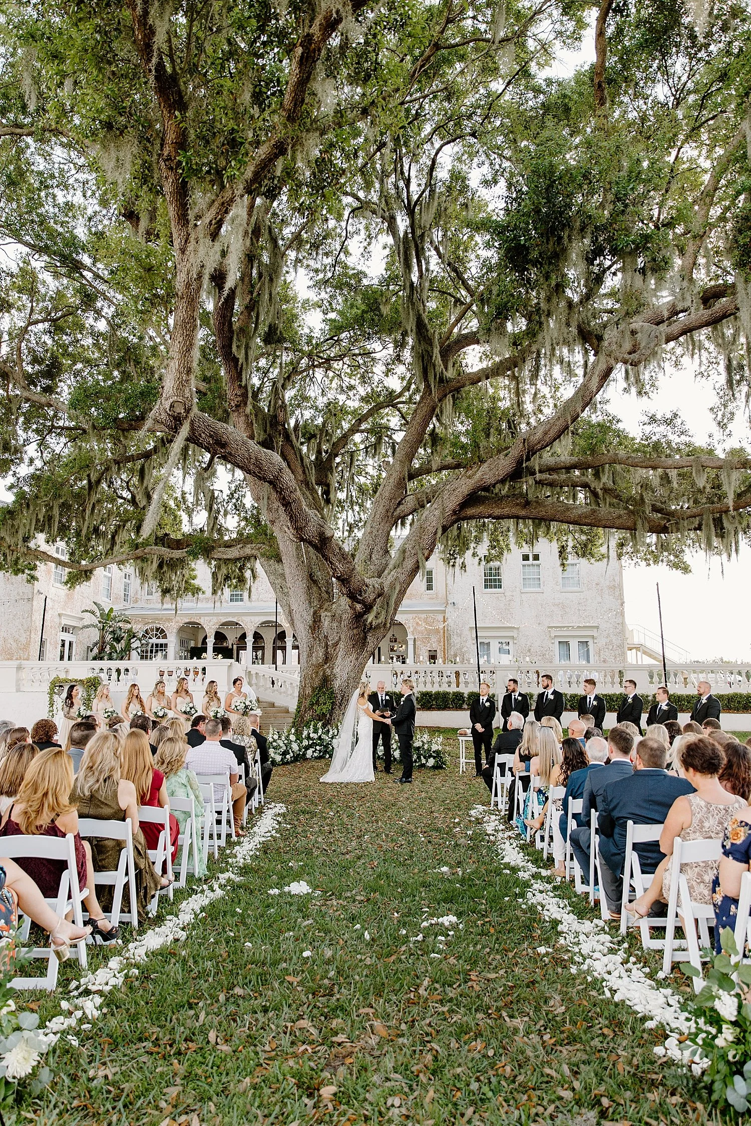  couple hosts beautiful ceremony on the lawn at Bella Cosa 