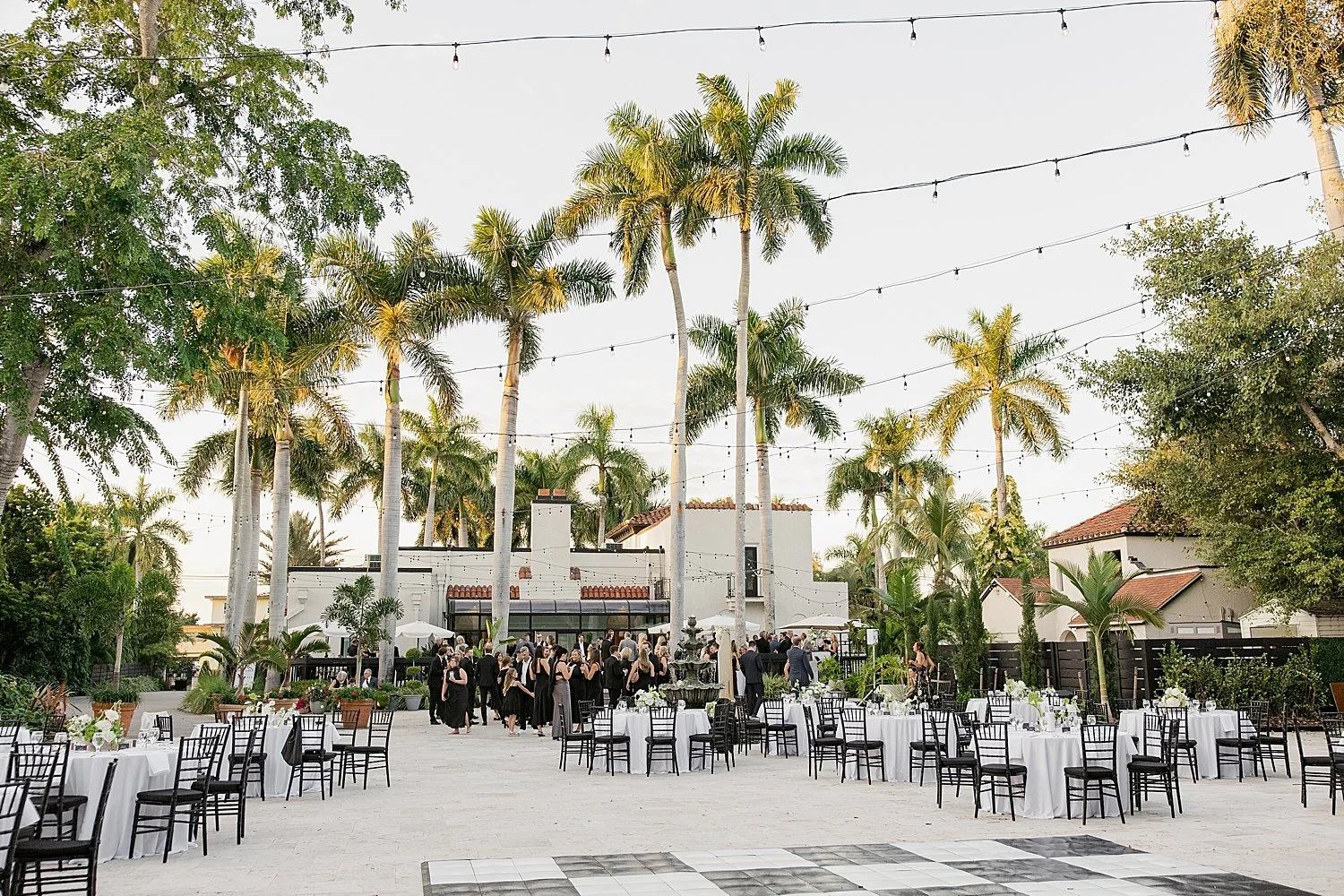  large reception outside in courtyard by Taylor Shea Photo 