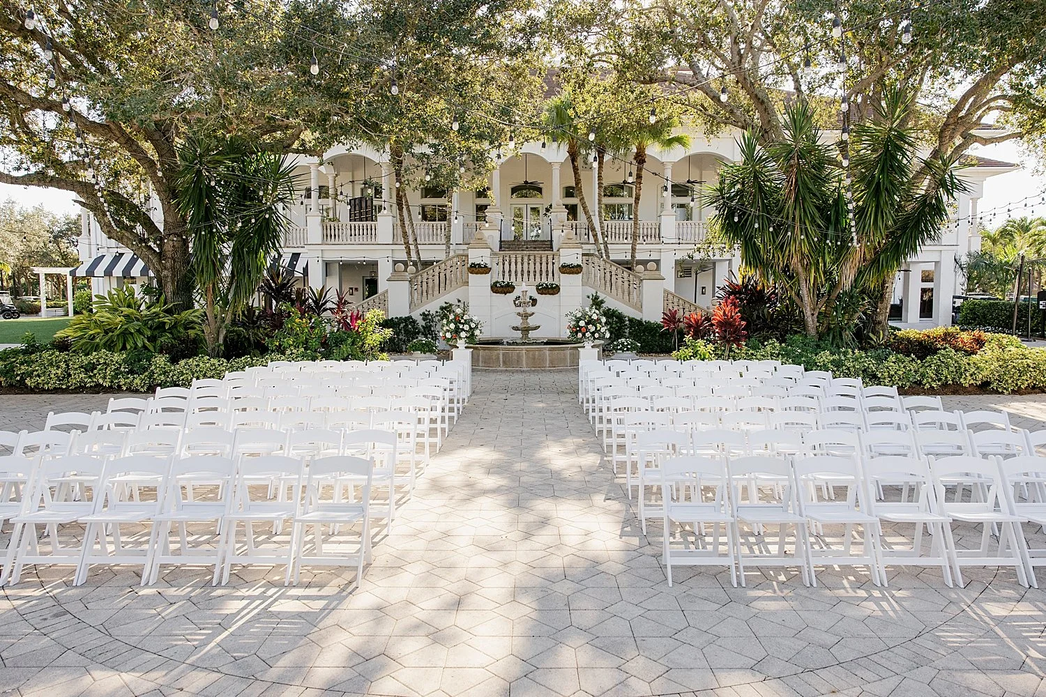  beautiful ceremony set up in courtyard by Taylor Shea Photo 