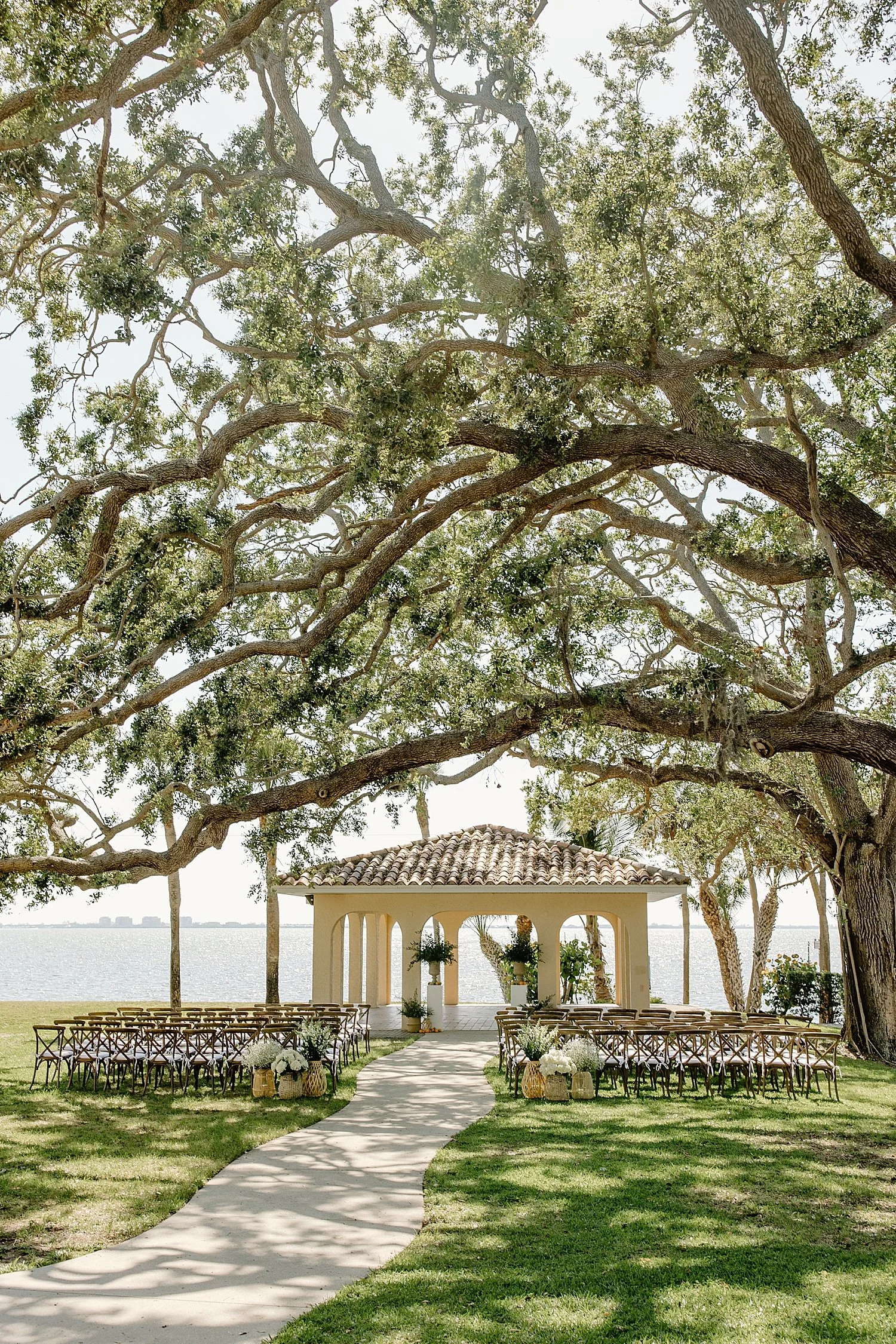  ceremony set up on under gazebo on lawn at one of the best venues in SWFL 