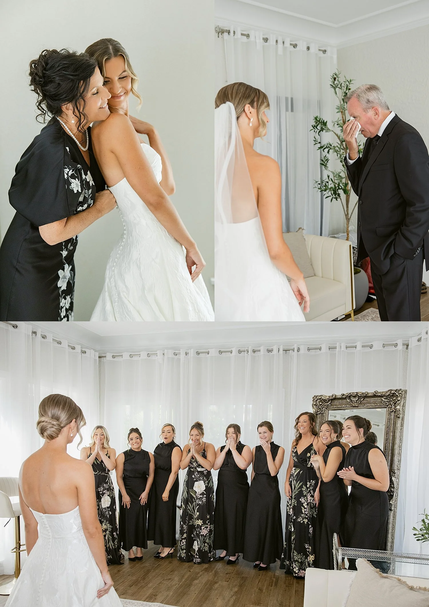  mother and father of the bride tear up during first look by Taylor Shea Photo 