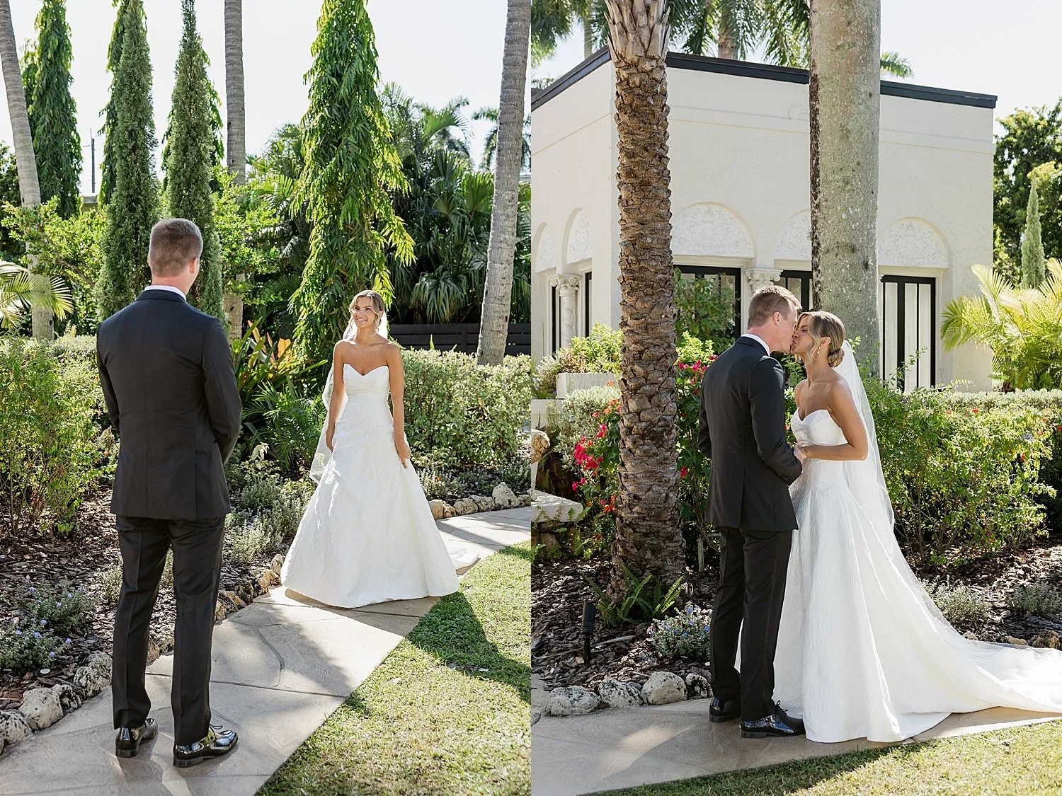  woman approaches man for first look for Romantic Day at Alderman House 