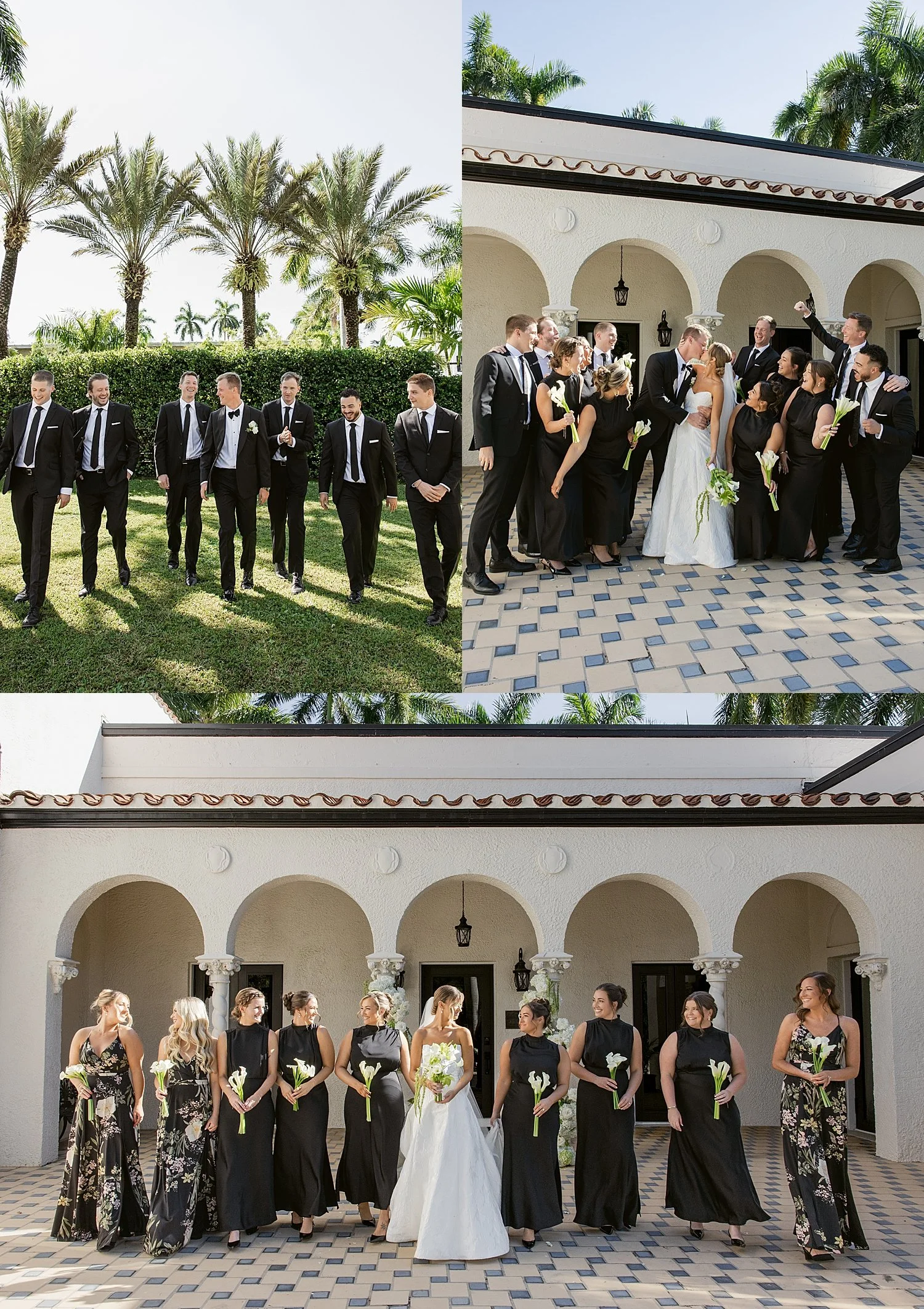  bridal party all in black for Romantic Day at Alderman House 