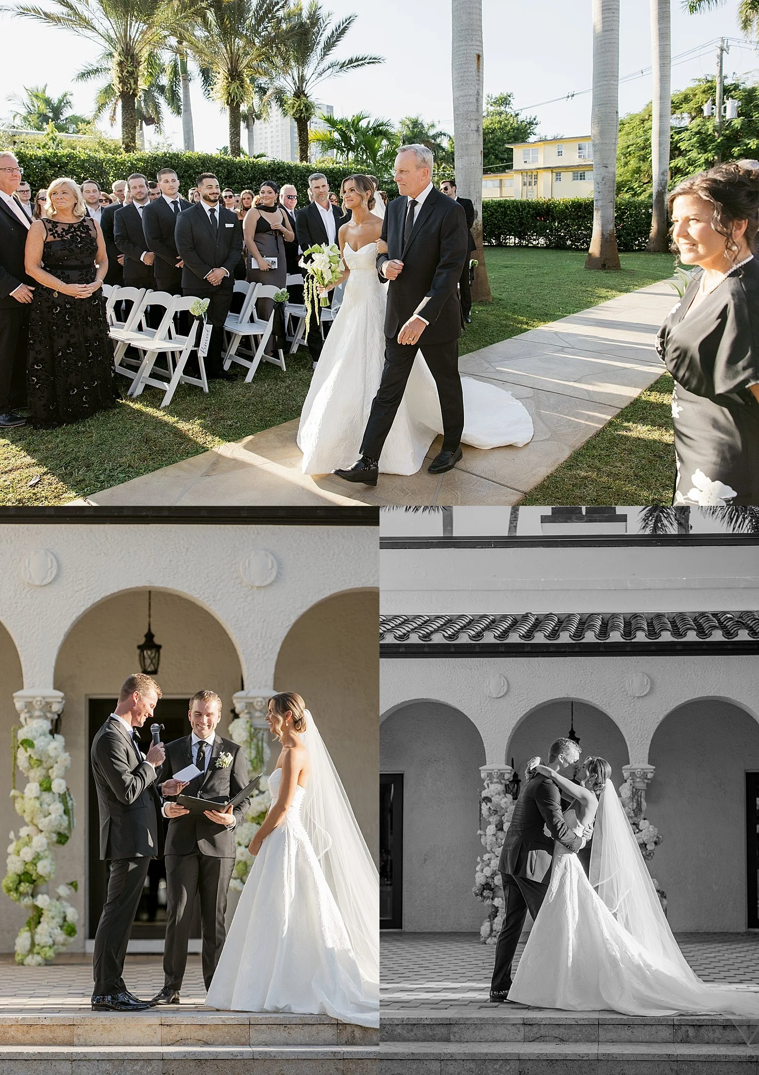  father walks daughter down the aisle for outdoor ceremony by Taylor Shea Photo 