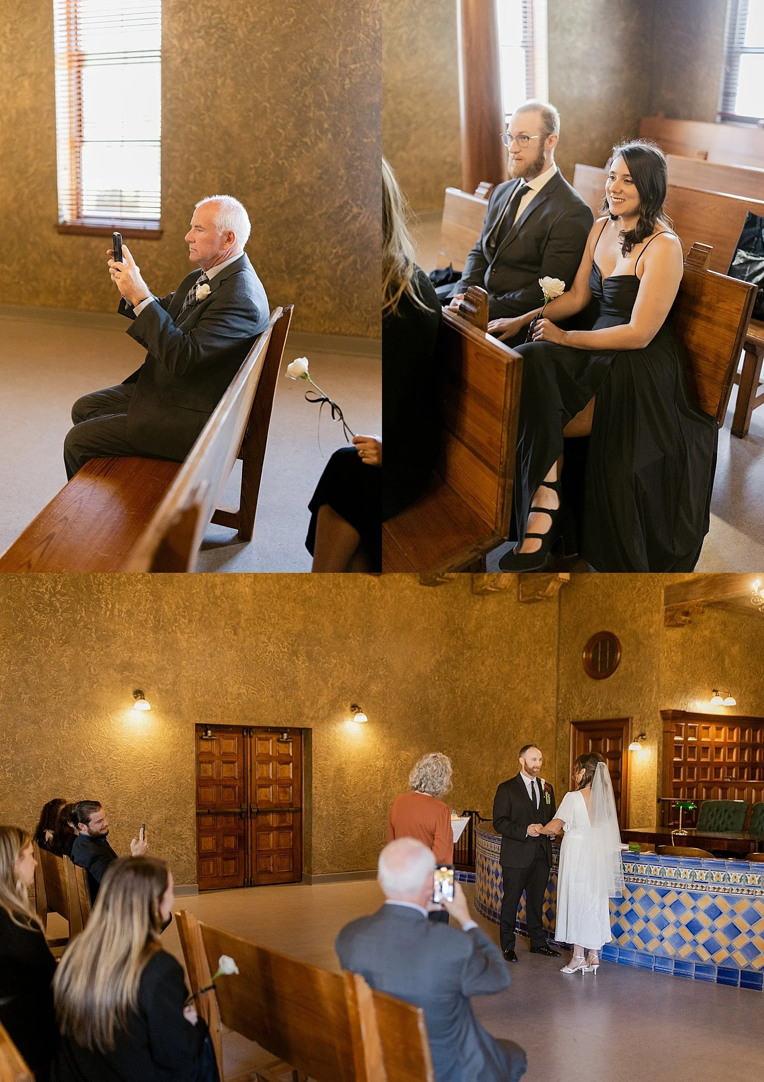  guests take video of a couple eloping in courtroom by Taylor Shea Photo 