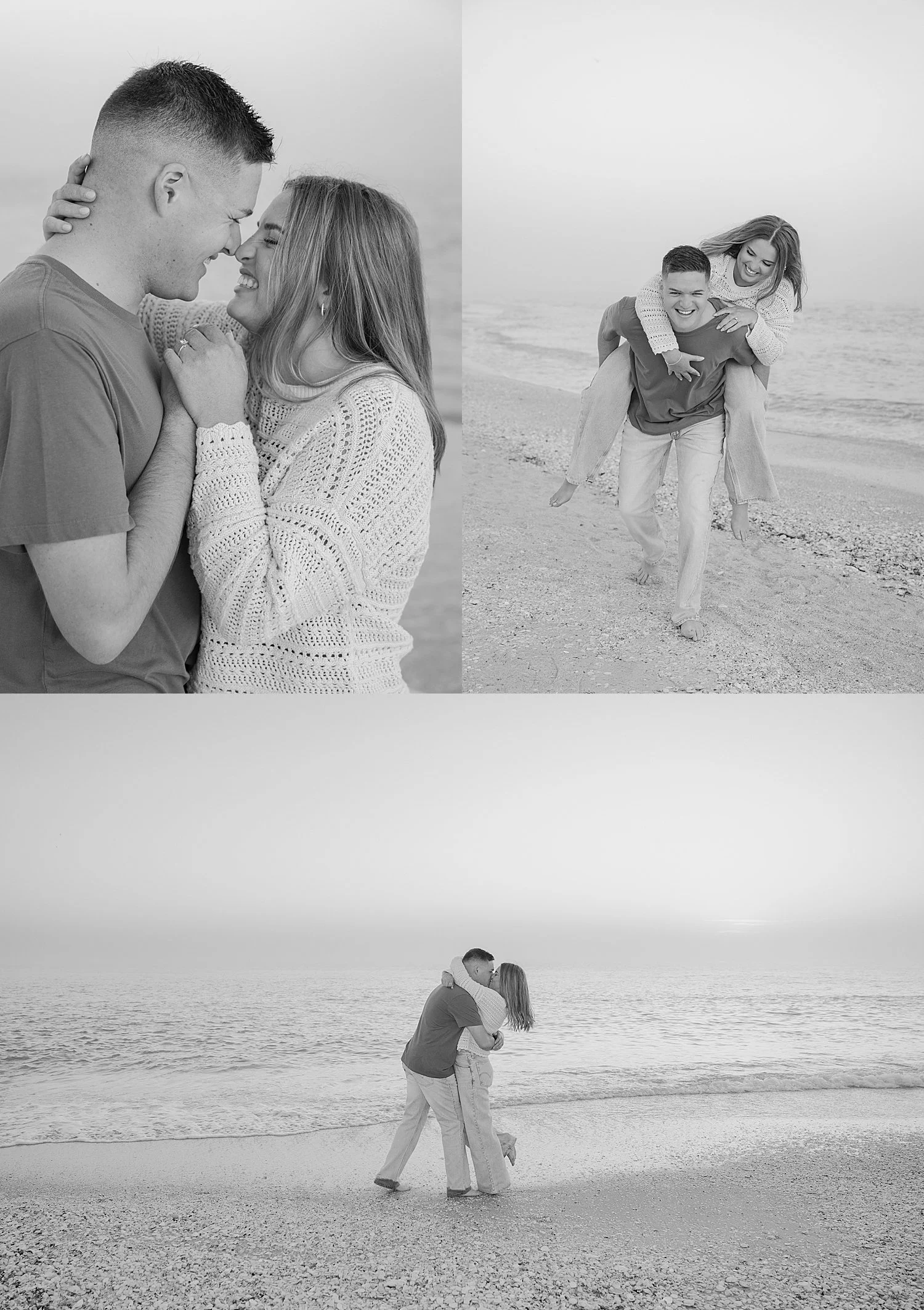  man and woman playfully run on beach on Boca Grande Island 