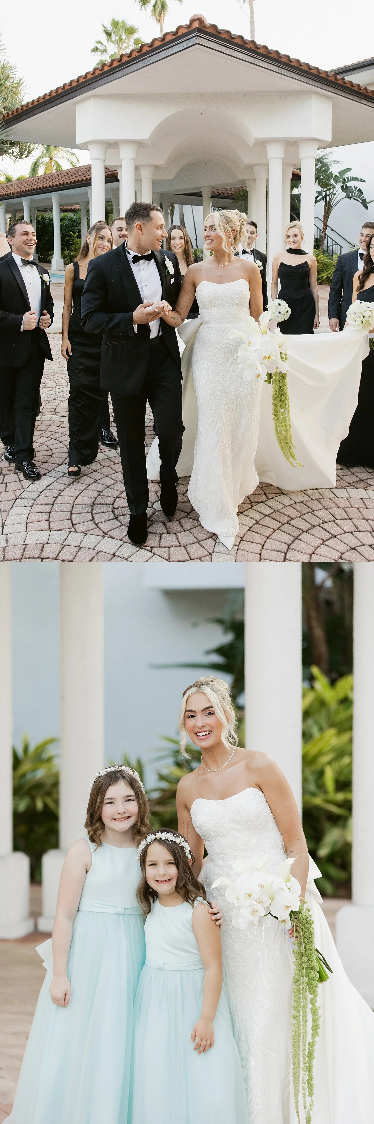  bride walks down outdoor aisle at PGA National Resort 