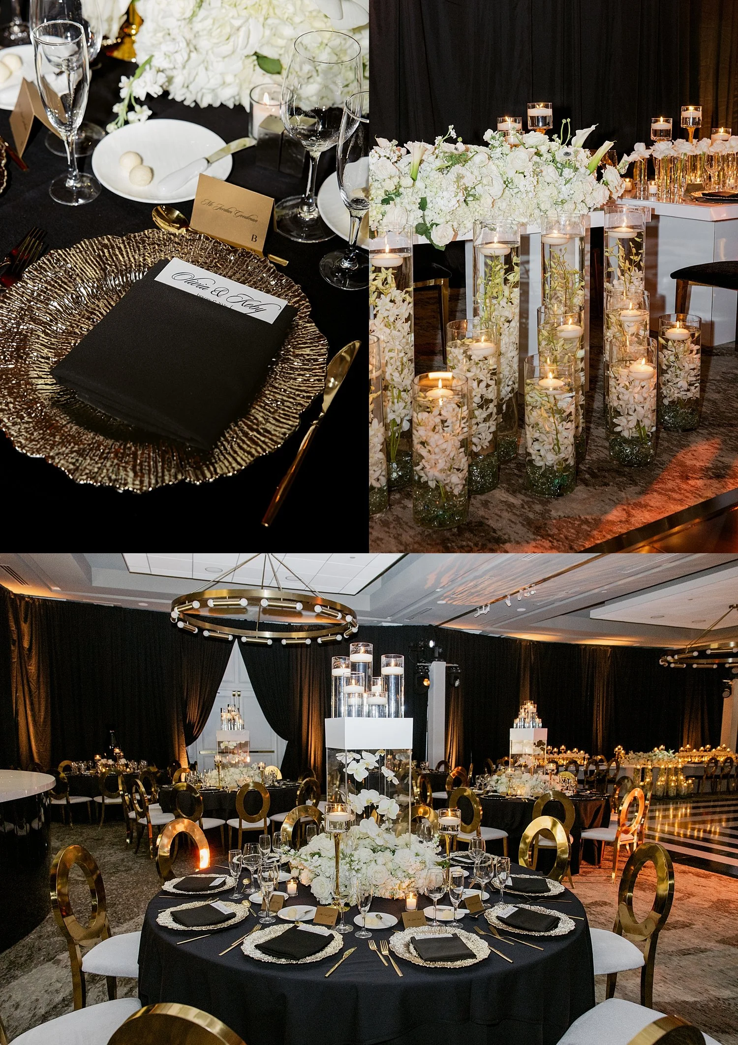  elegant black and white reception set up under a tent by Taylor Shea Photo 