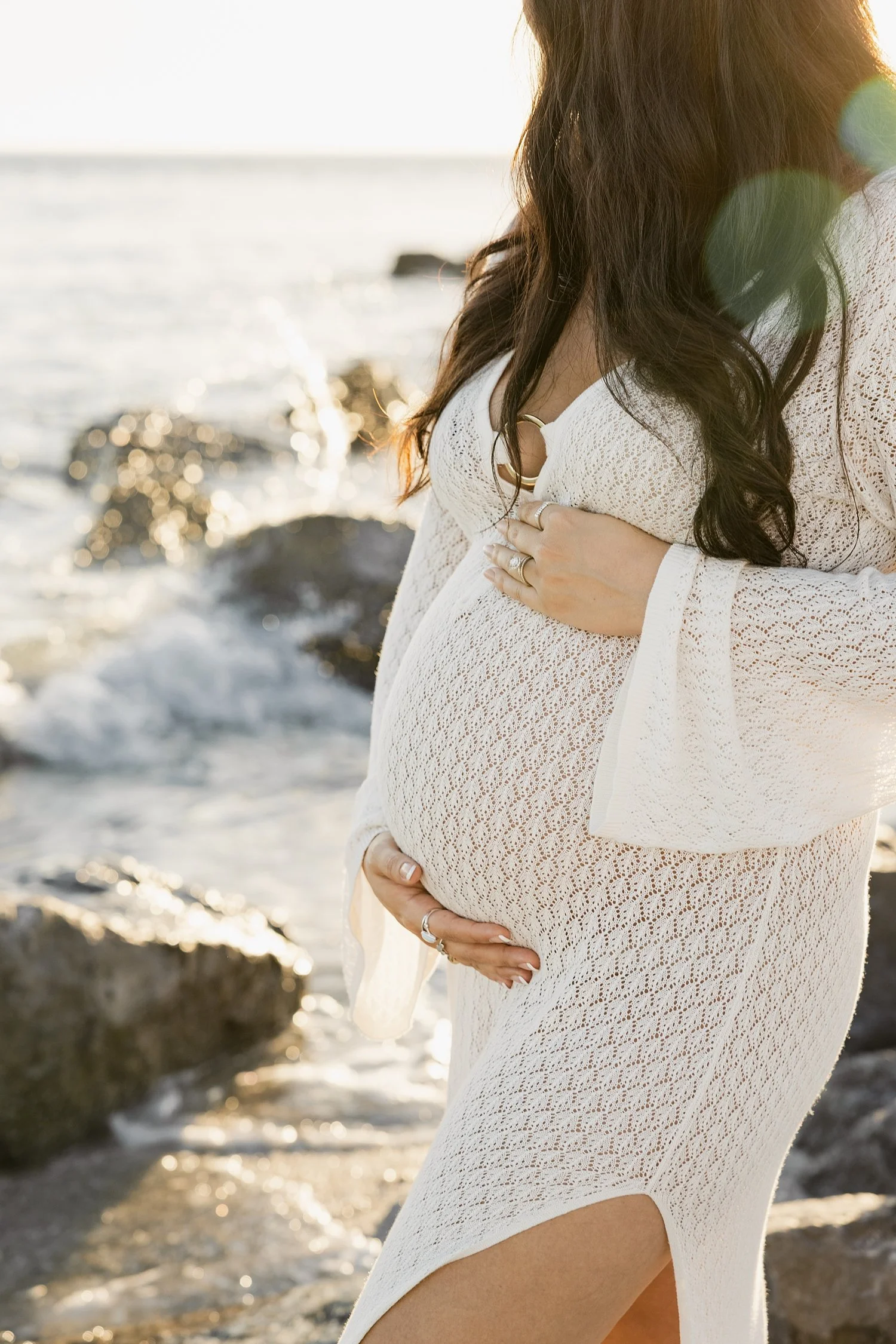  brunette mama holds her expecting belly by Taylor Shea Photo 