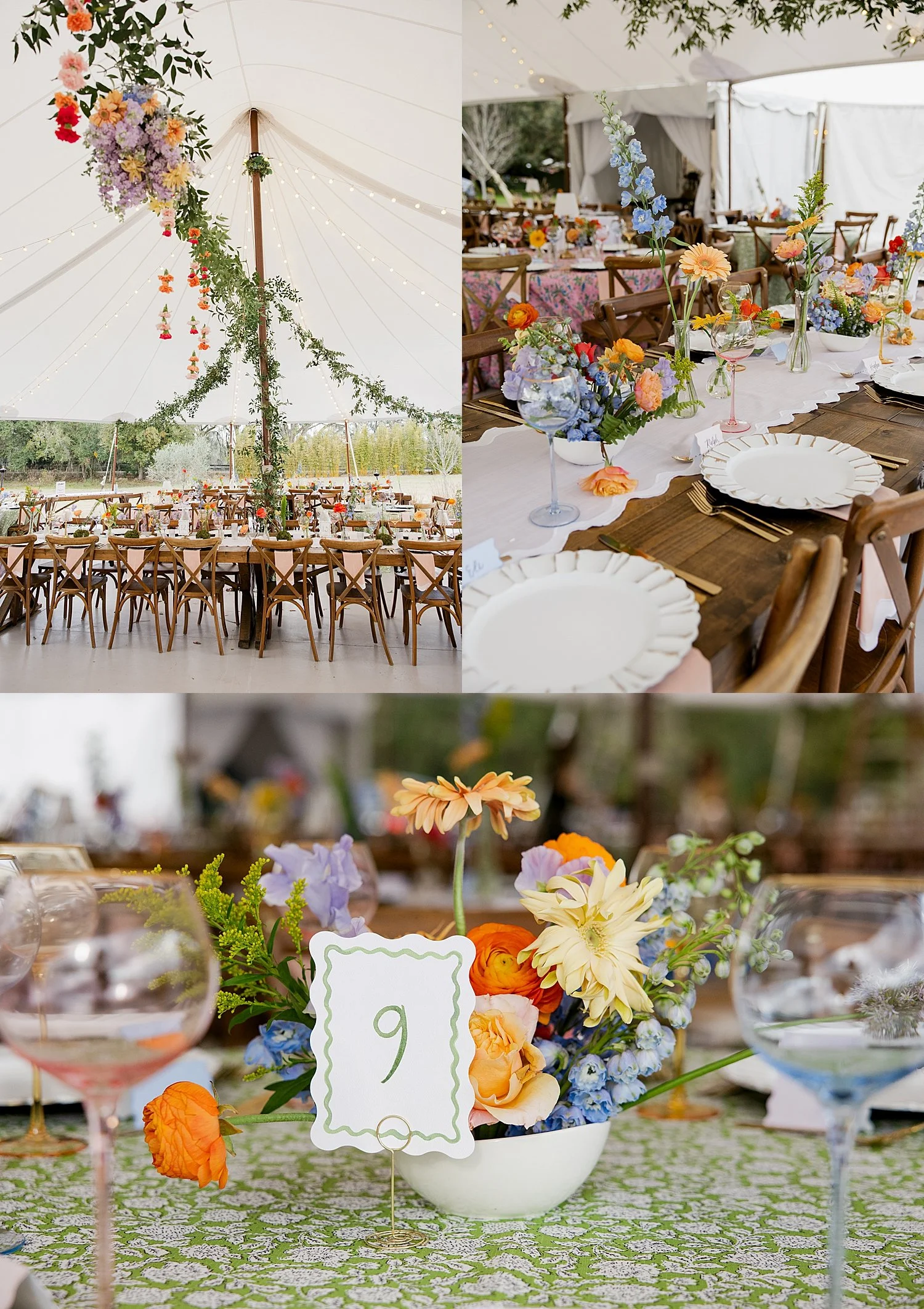  big reception set up under large white tent by Taylor Shea Photo 