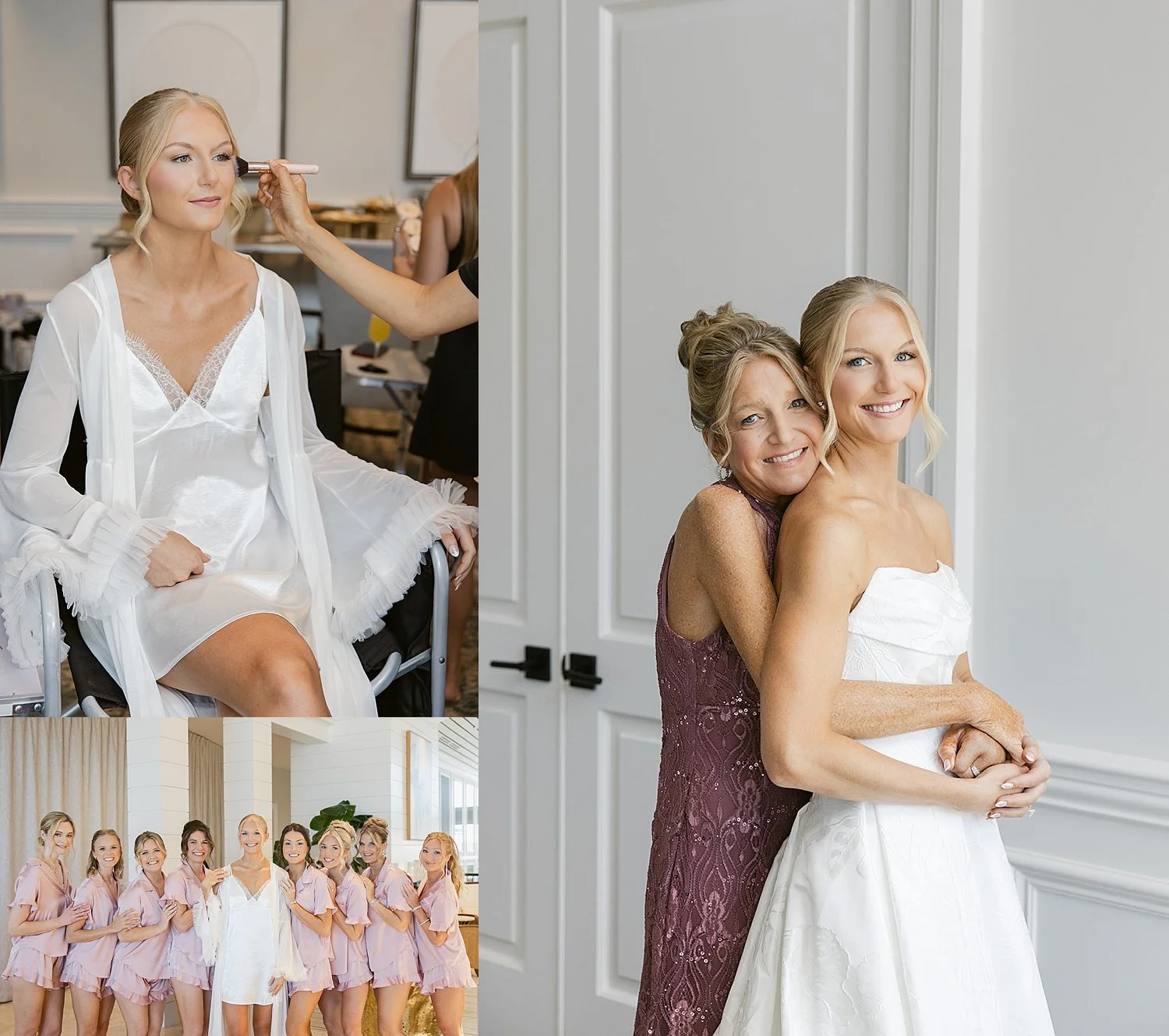  woman gets ready for her big day in bridal suite by Florida wedding photographer 