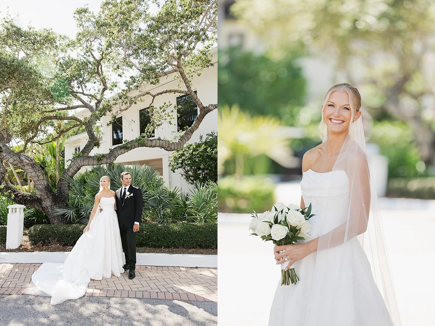  woman in long white dress stands in front of grand venue by Taylor Shea Photo 
