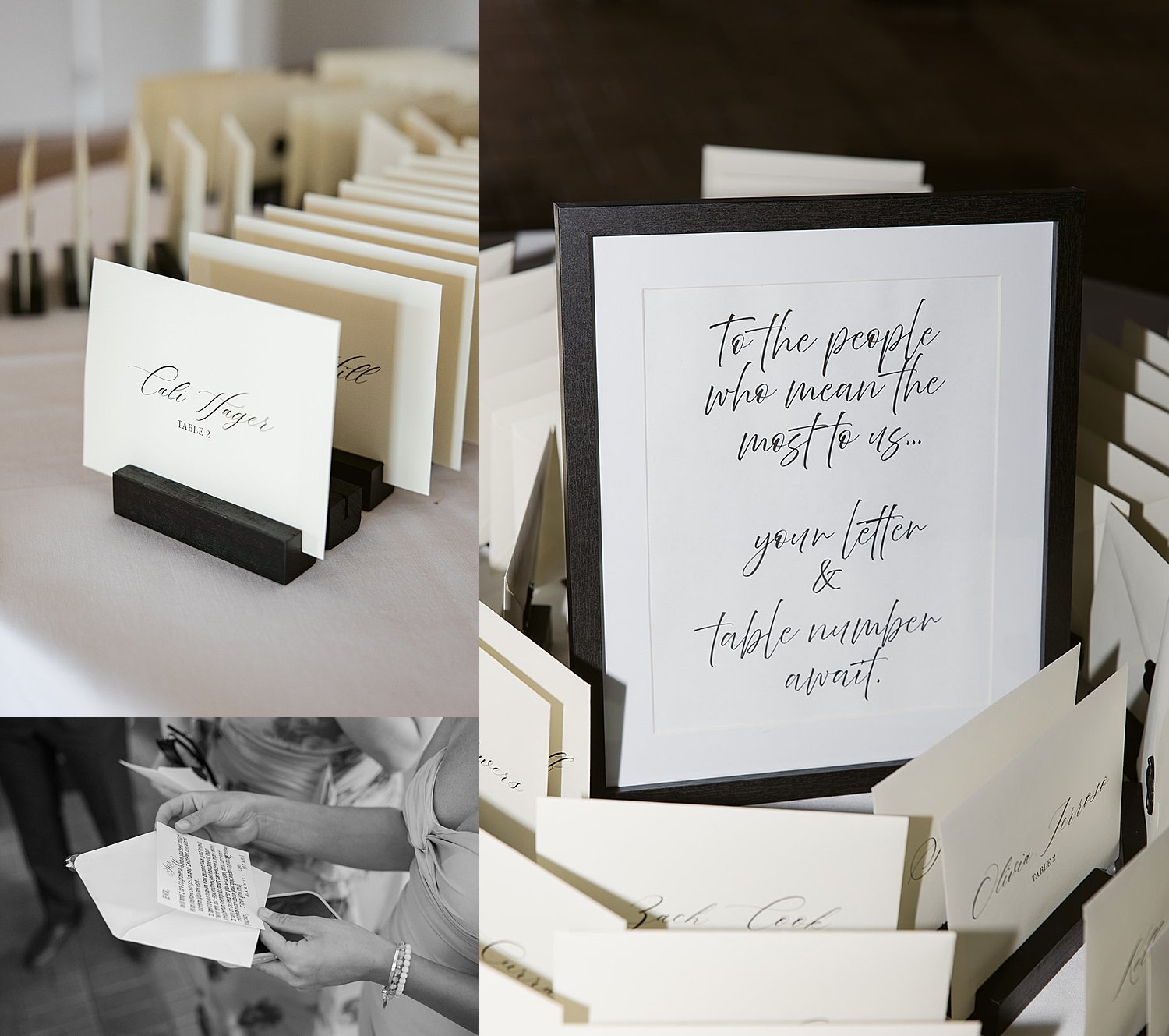  reception place cards on table by Taylor Shea Photo 