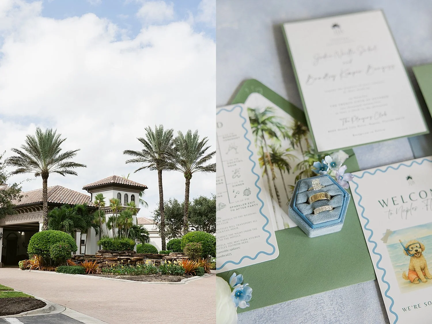  invitation suite laid out before ceremony by Florida photographer 