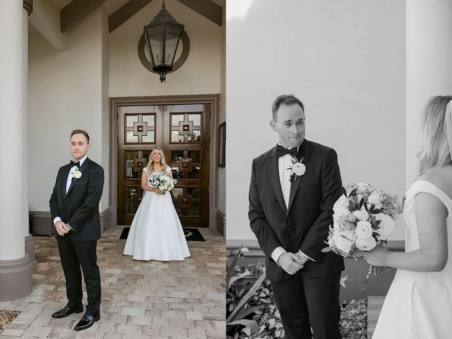  groom waits for bride during first look by Taylor Shea Photography 