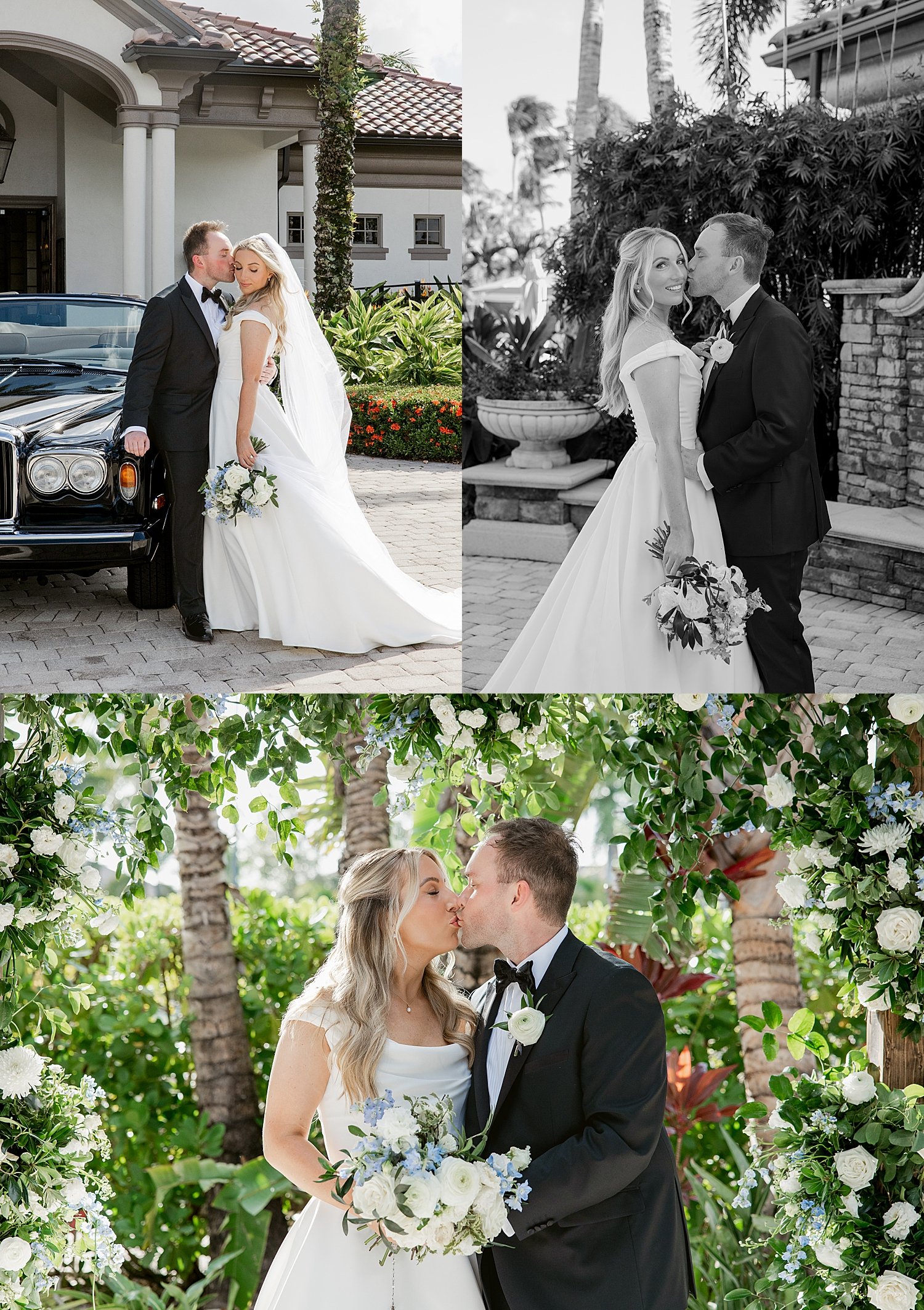  newlyweds next to bentley by Florida photographer 