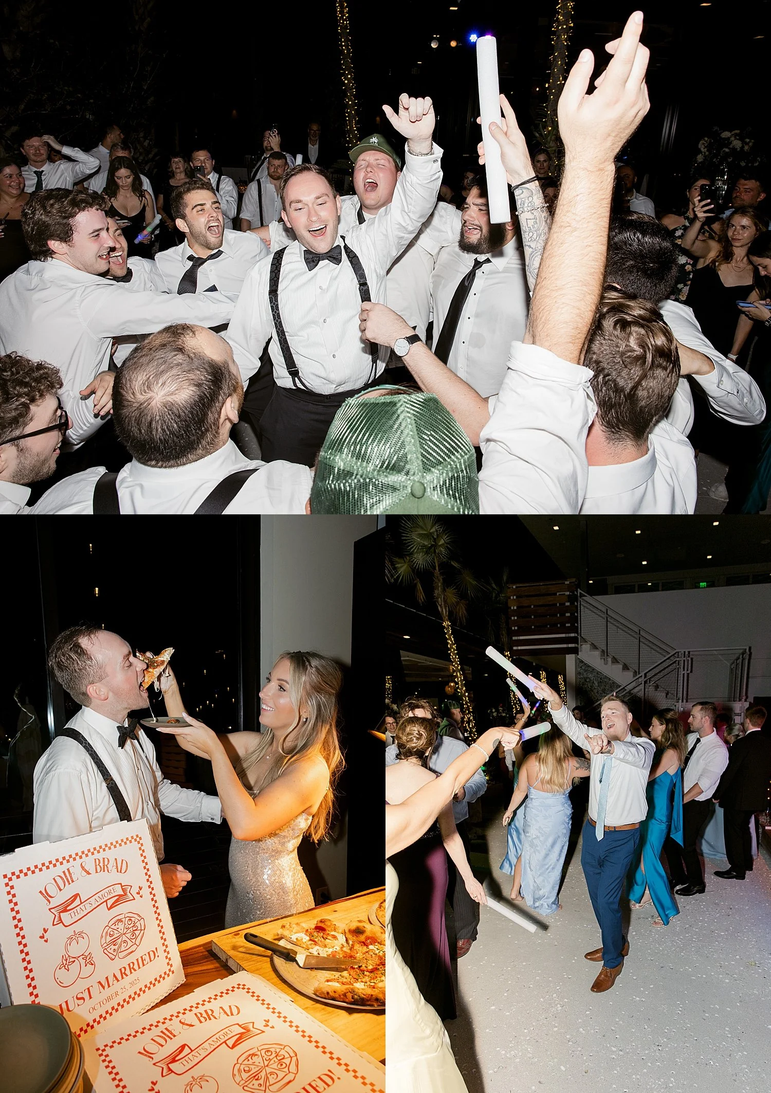  guests dance together with light sticks by Florida photographer 