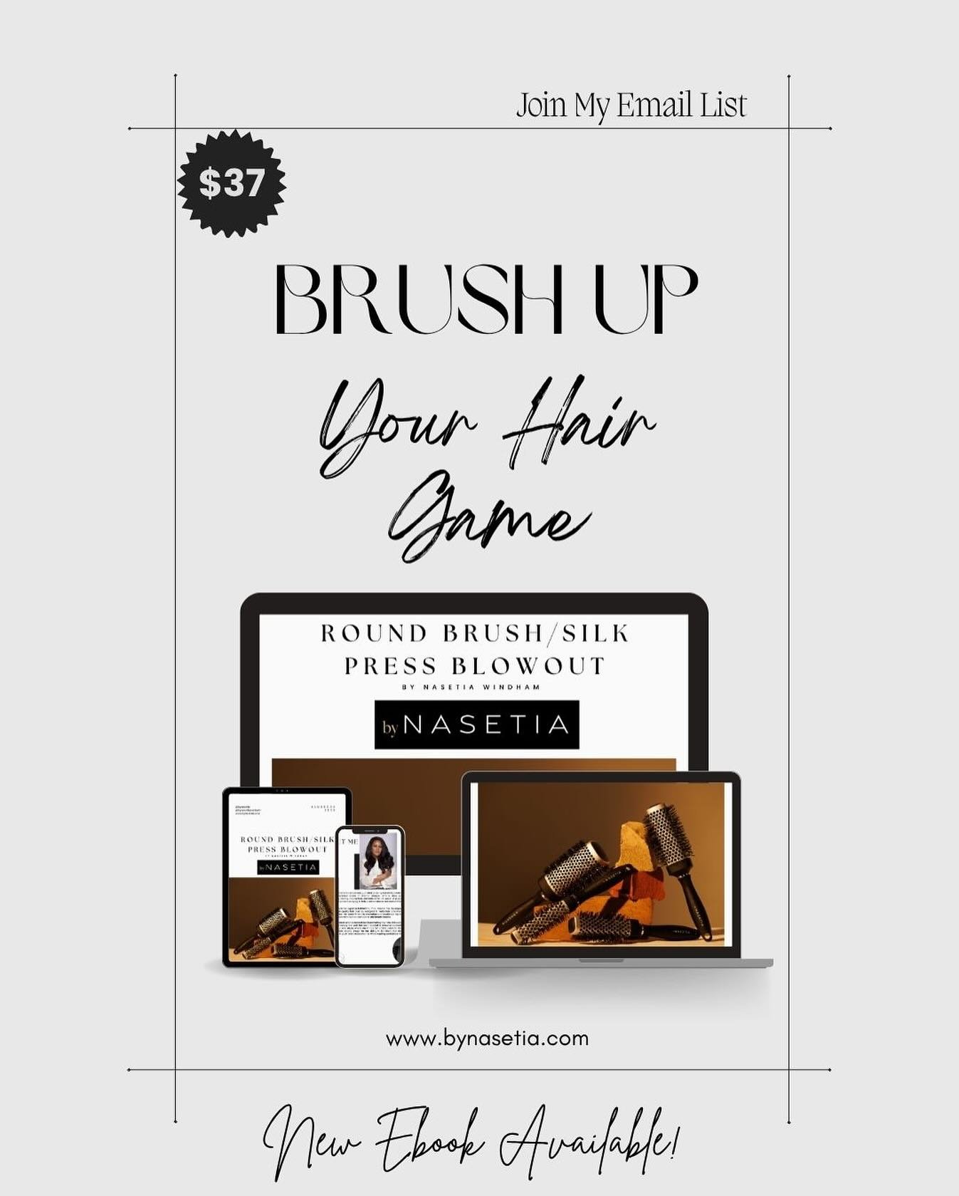 IT’S HERE.
The By Nasetia Round Brush/Silk Press Blowout eBook is officially live.
I created this guide to teach you how to get smooth, healthy, long-lasting blowouts — without sacrificing your texture or damaging your hair.
✨ $37
✨ All