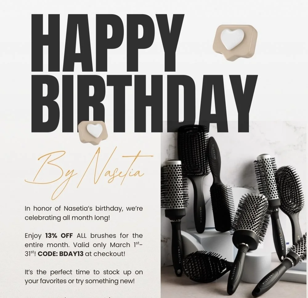 It&rsquo;s my birthday today 🎂

To celebrate, all By Nasetia brushes are 20% OFF TODAY ONLY ✨

If you&rsquo;ve been wanting to try my brushes, today is the best time to grab one.

Use code BDAY13 at checkout.

Shop now: bynasetia.com