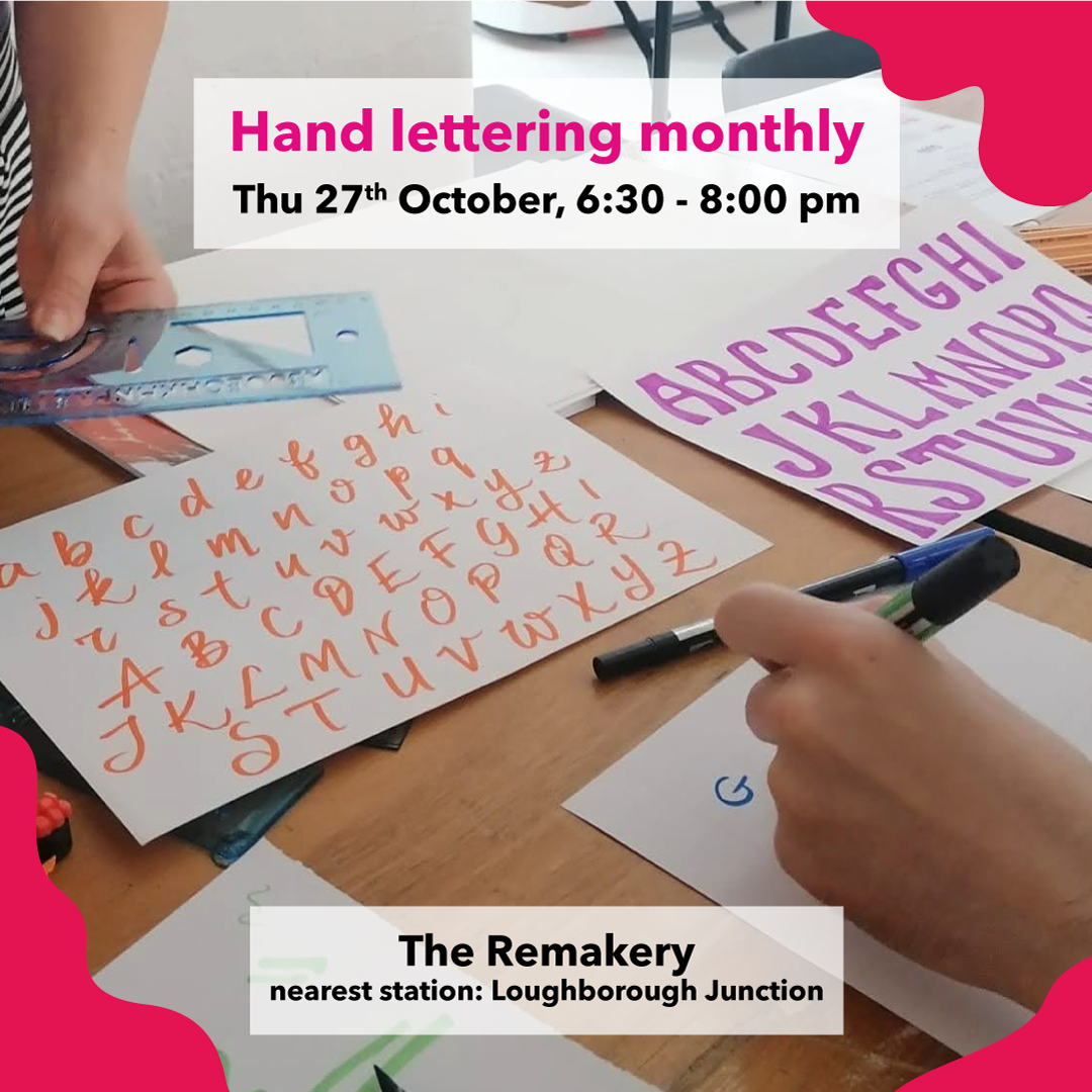 Hand lettering monthly at the Remakery - October