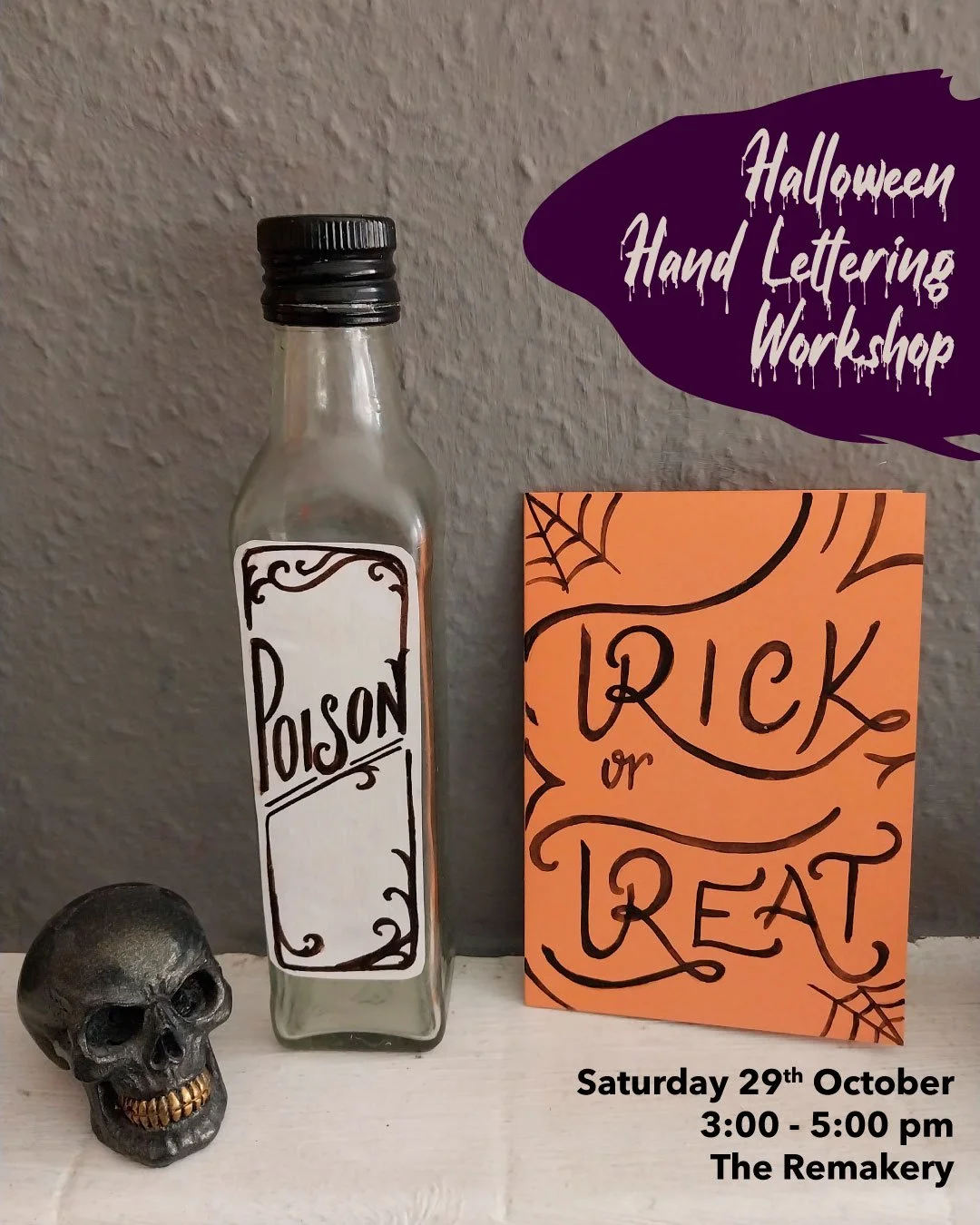 Halloween Hand Lettering Workshop at the Remakery