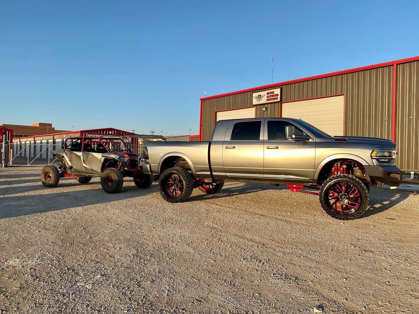 When the 🐏 has a baby!! Gotta match 
Candy paint everywhere!! #rzr1000 #rzr #sidebyside #nsk #candypaint #rogueoffroad #kmcwheels #tensortire #kickeraudio