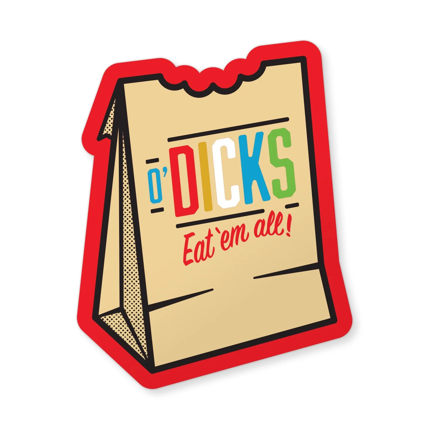 Bag o' Dicks Sticker - Red — Landers Design