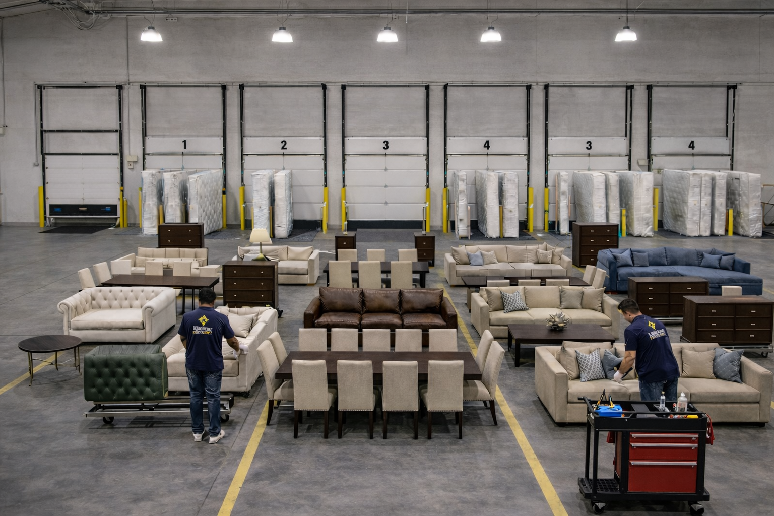 Bedding, Furniture, Freight, White glove, Assembly, Store Transfers, Designer Receiving and Delivery. 