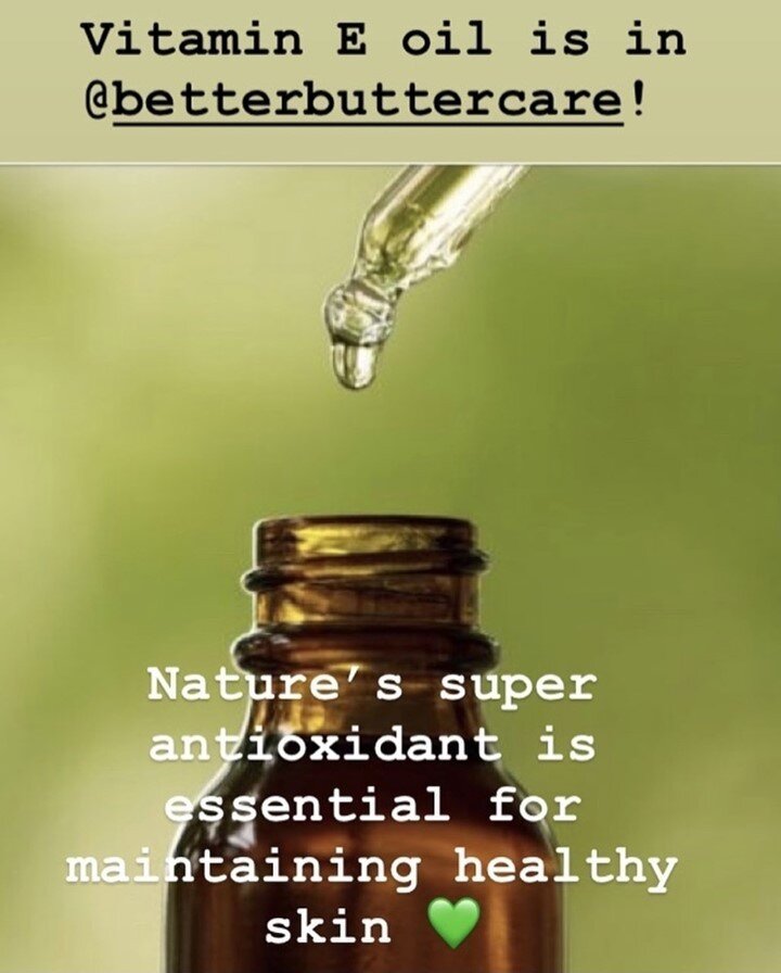 Vitamin E is the antioxidant dream ingredient for all skin types and is one of the 7 ingredients in your @betterbuttercare.⁠
Vitamin E is an essential nutrient that is known to help protect your cells from damage including anti-aging properties as we