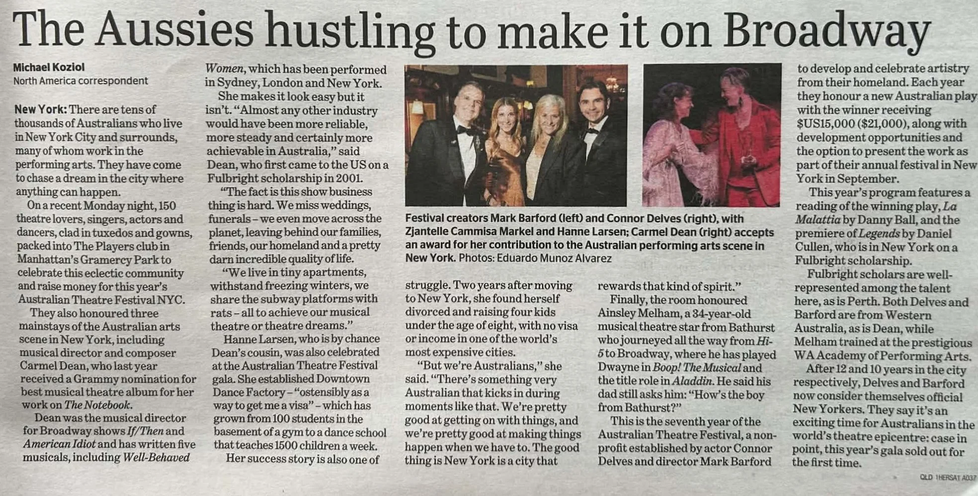 The Sydney Morning Herald: “The aussies hustling to make it on broadway”