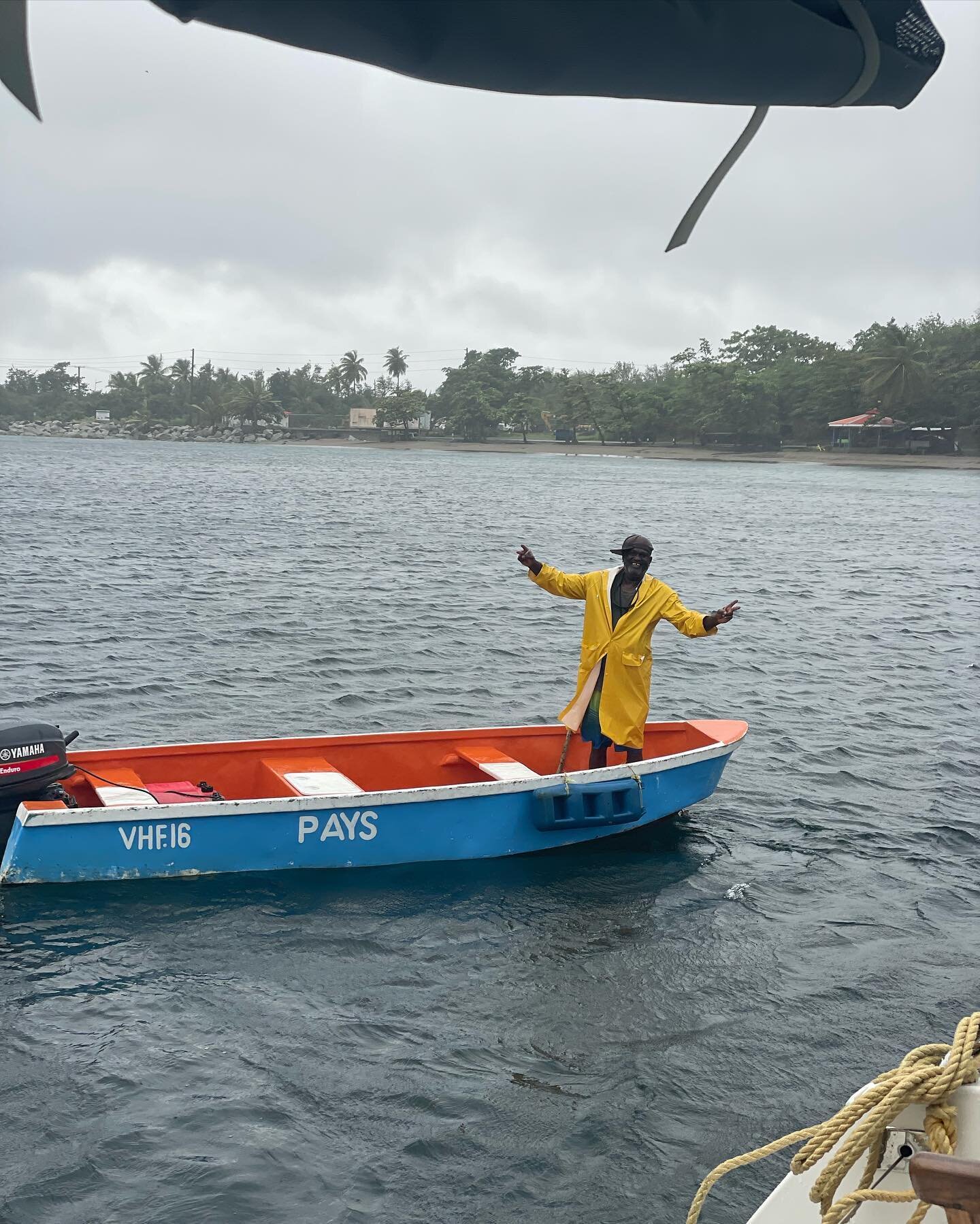 We left Nevis at 11am on the 30th &amp; arrived in Portsmouth, Dominica at 9am on the 1st. ⛵️So glad the Captain aired on the side of caution &amp; put 3 reefs in the main sail. We had winds sustained of 25-30 knots &amp; gusts close to 40. 😩 It was