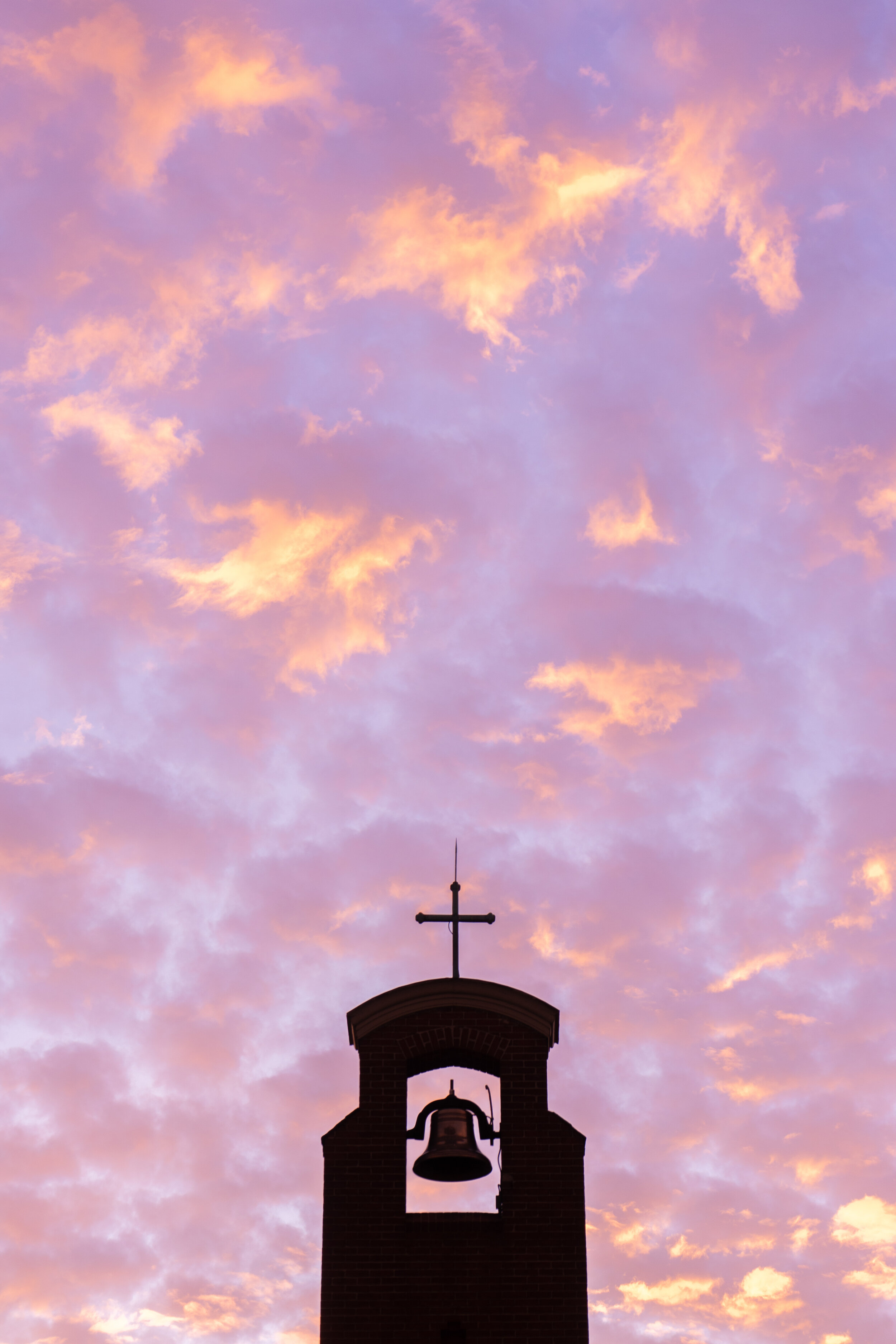 Sunset over St. Athanasius Church in Curtis Bay, Maryland