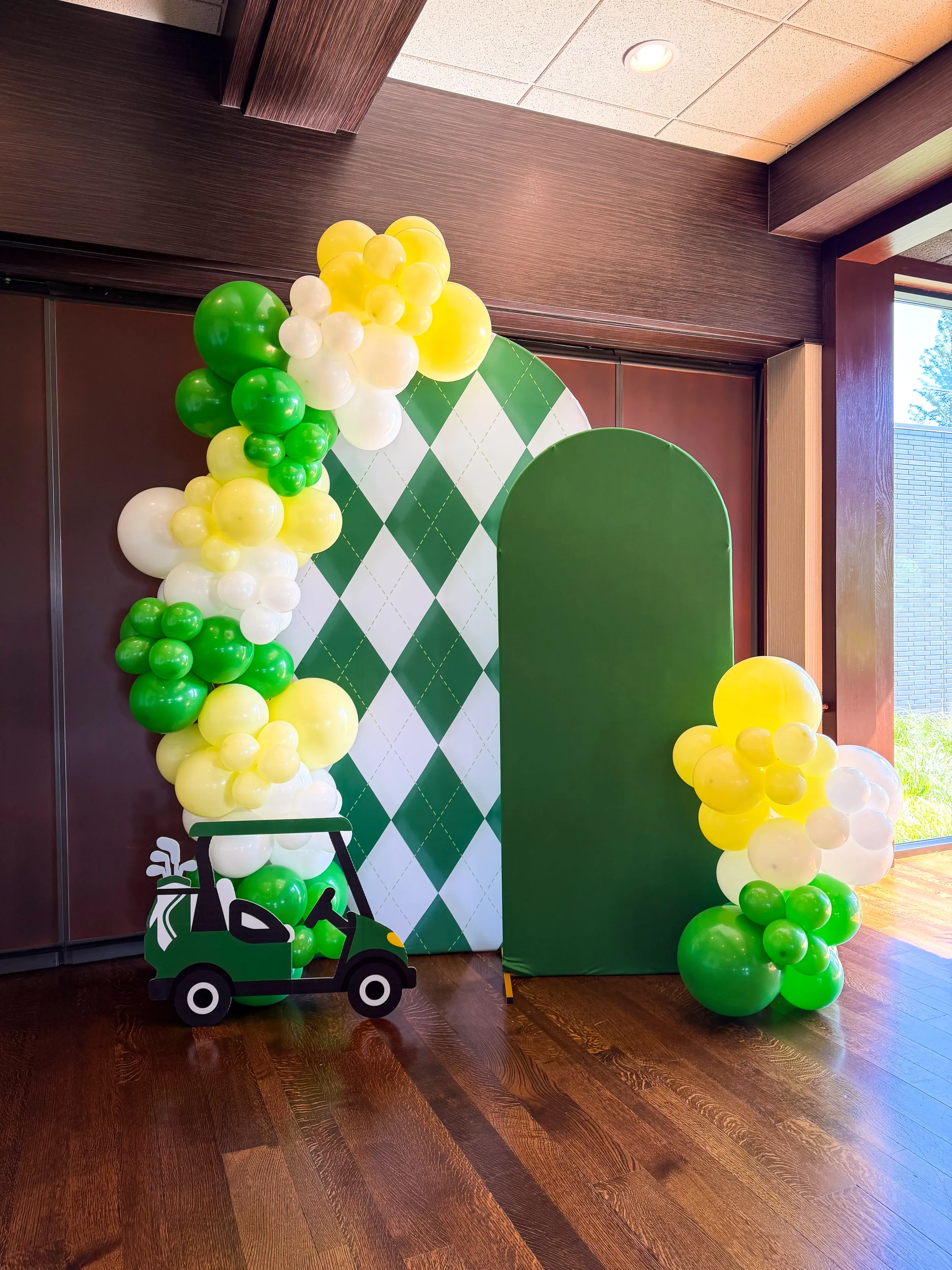 Golf Balloon + Backdrop Baby Shower